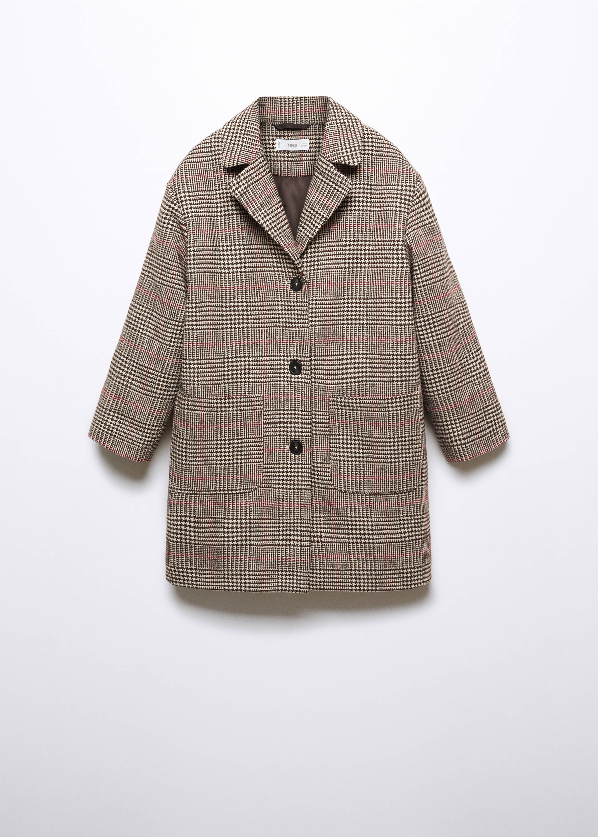 Checked overcoat - Article without model, Brown. Ref: 57067109-00.