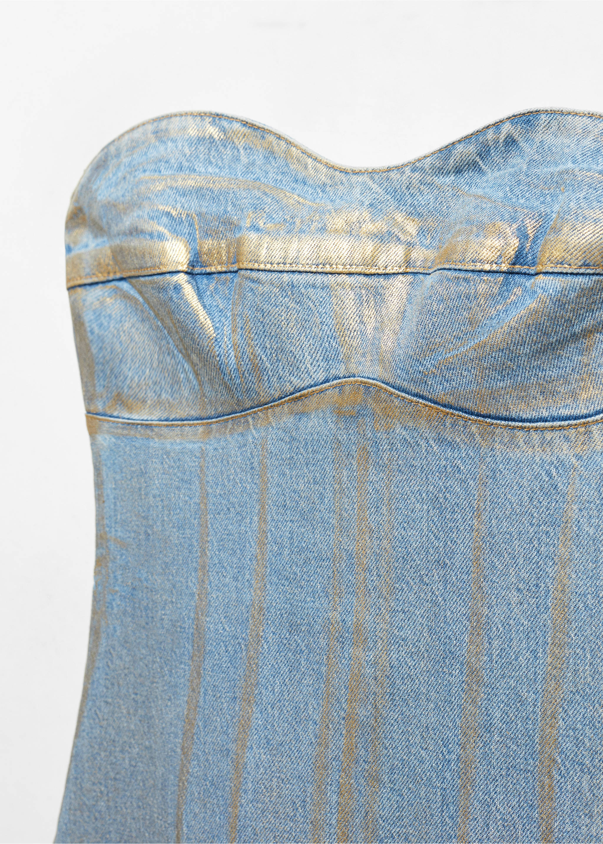 Vestido vaquero foil - Detalle del artículo 8, Oro. Ref: 57067126-00.