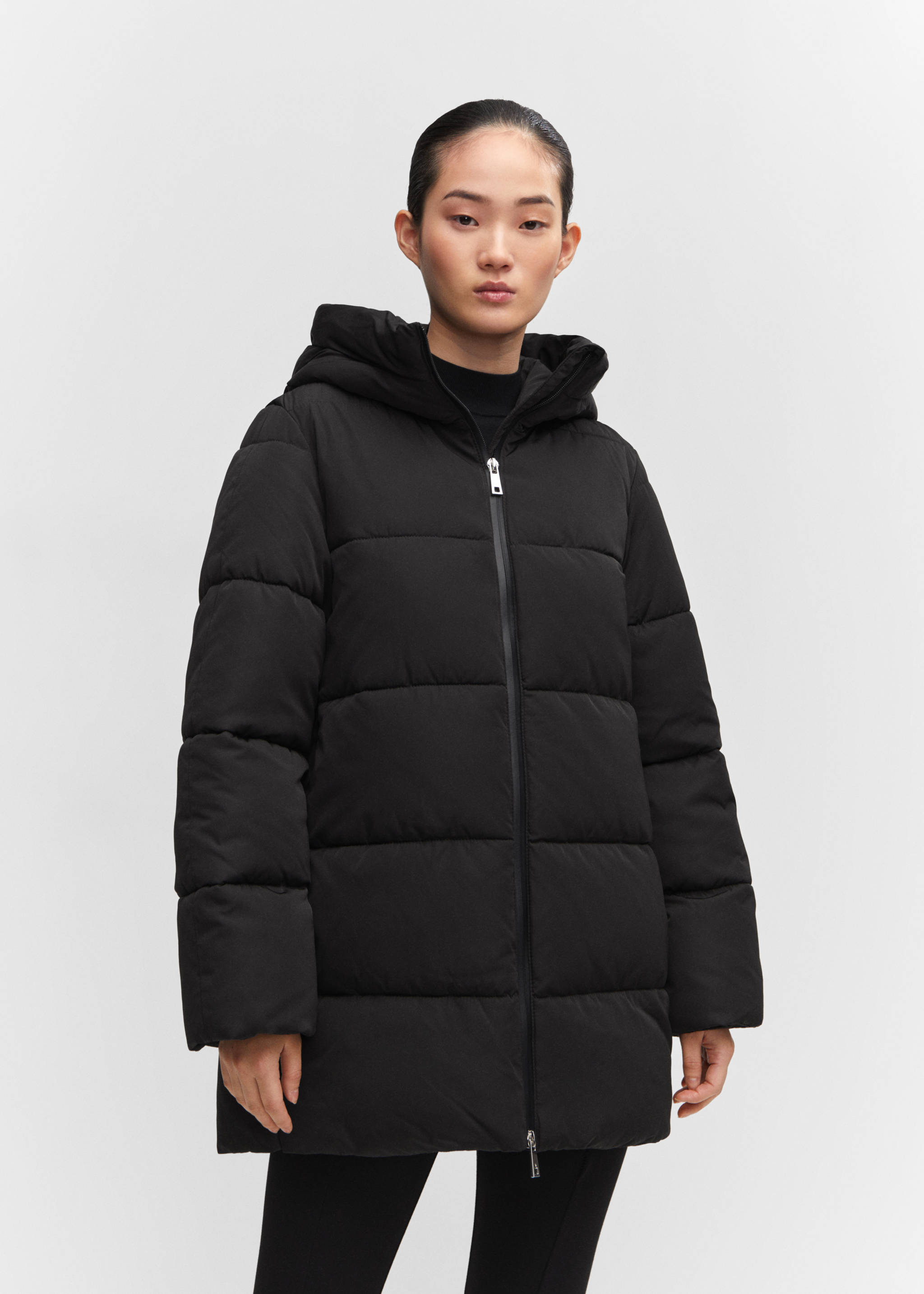 Gepolsterter Anorak mit Kapuze - Mittlere Ansicht