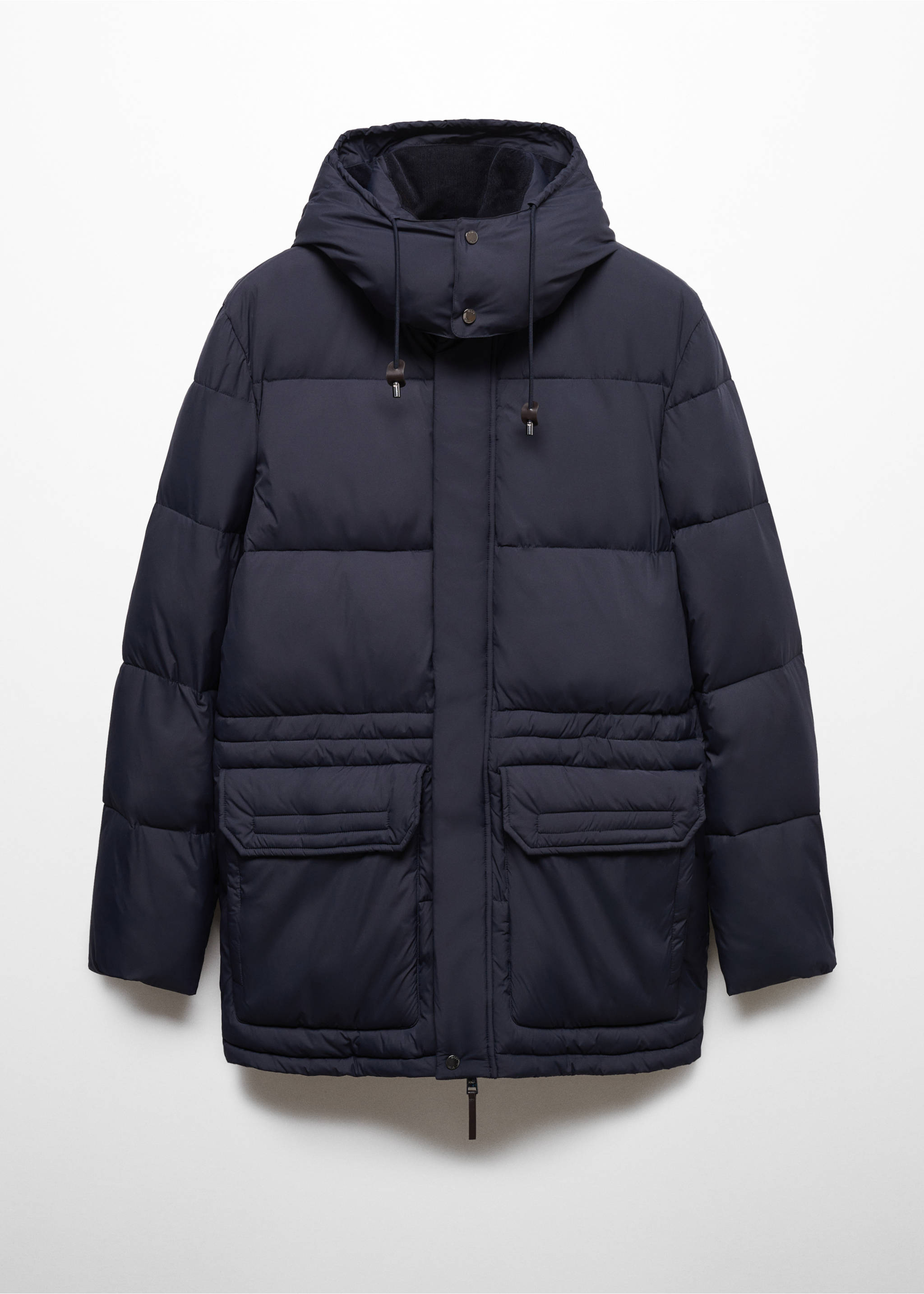 Water-repellent quilted parka - Article without model, Ink Blue. Ref: 57067704-00.