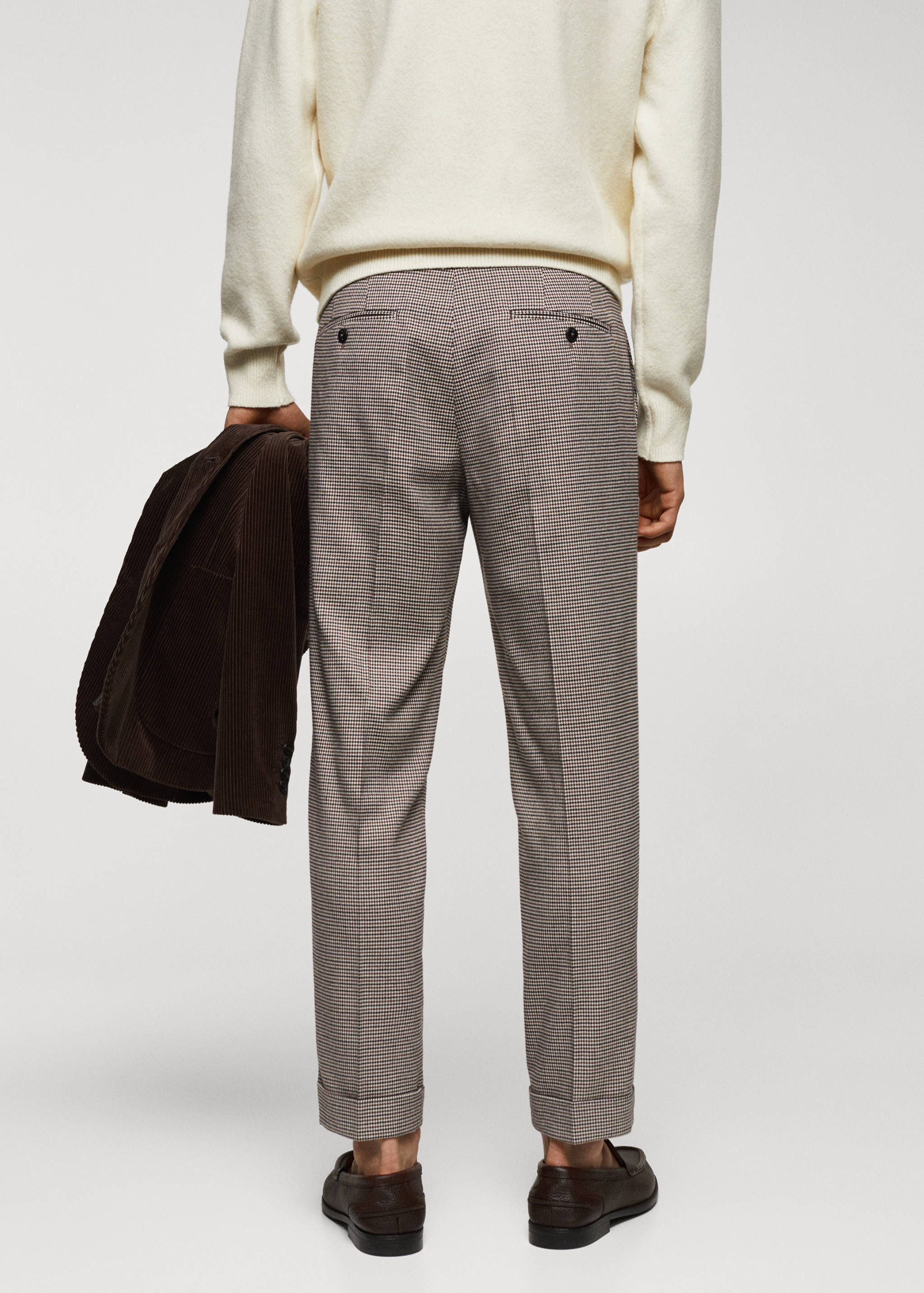 Micro-houndstooth wool-blend slim-fit pants - Reverse of the article