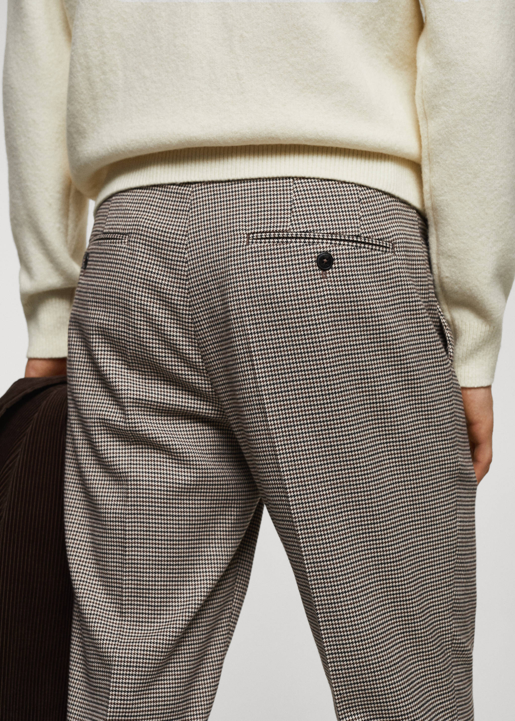 Micro-houndstooth wool-blend slim-fit pants - Details of the article 4