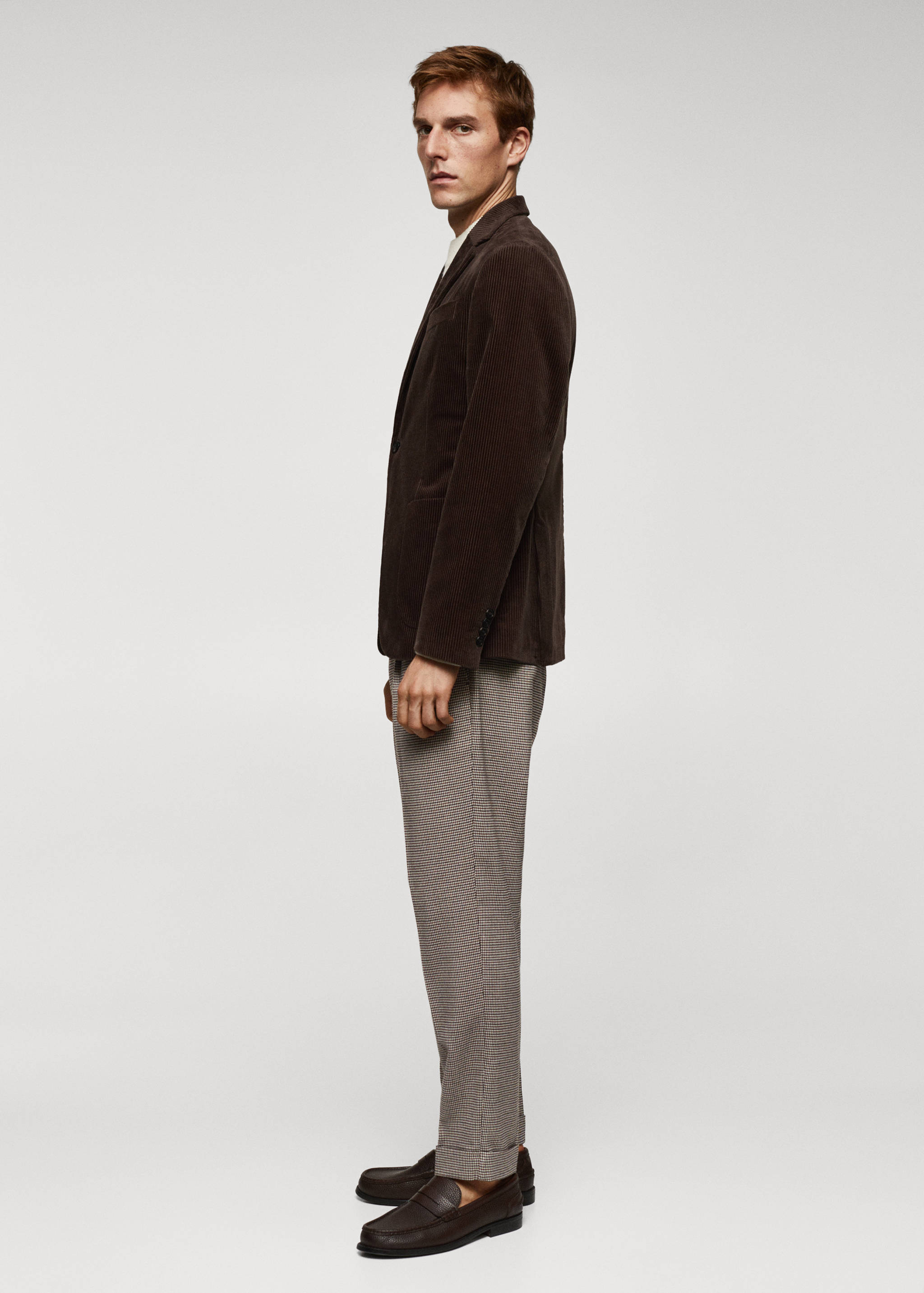 Micro-houndstooth wool-blend slim-fit pants - Details of the article 2