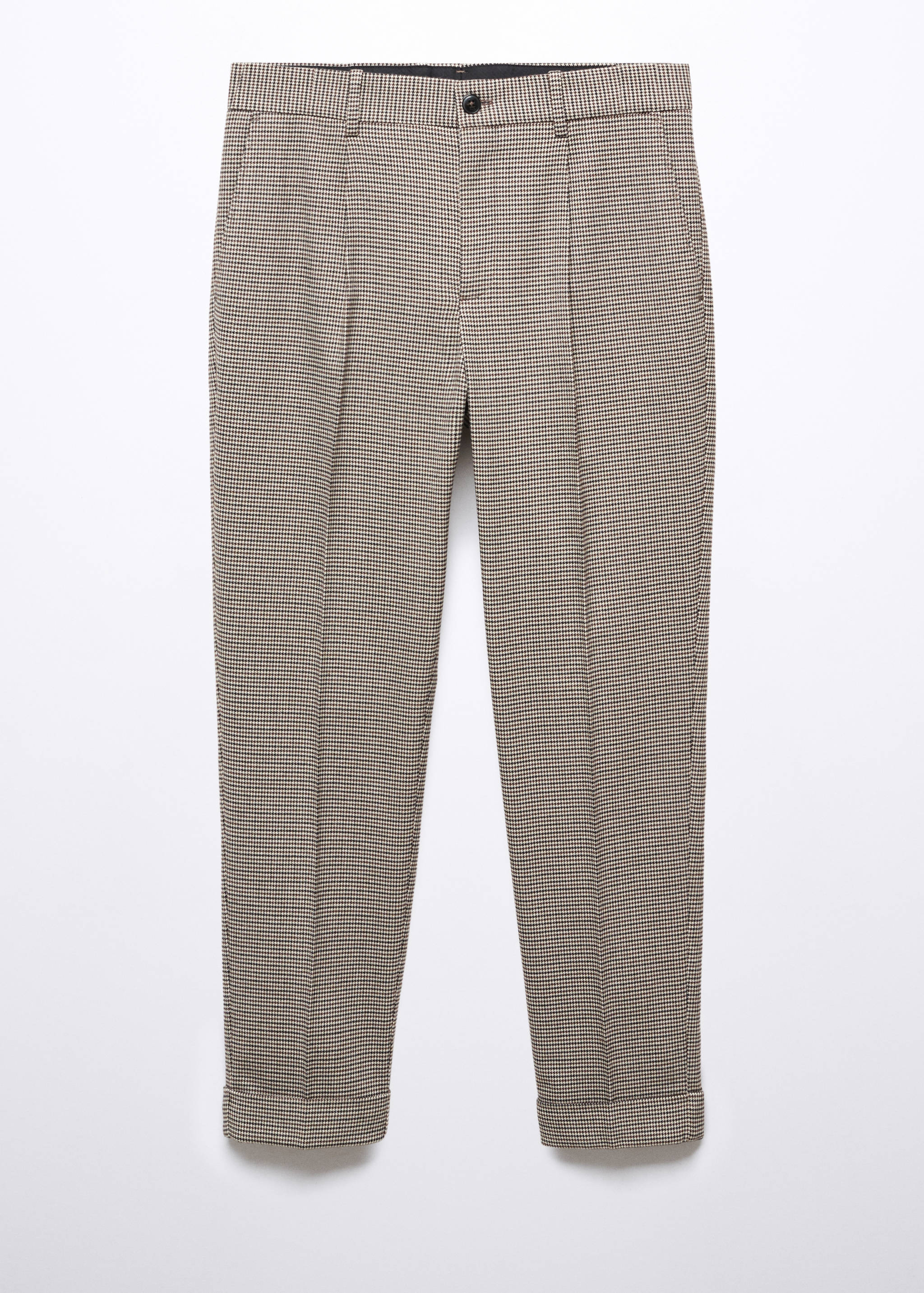 Micro-houndstooth wool-blend slim-fit pants - Article without model