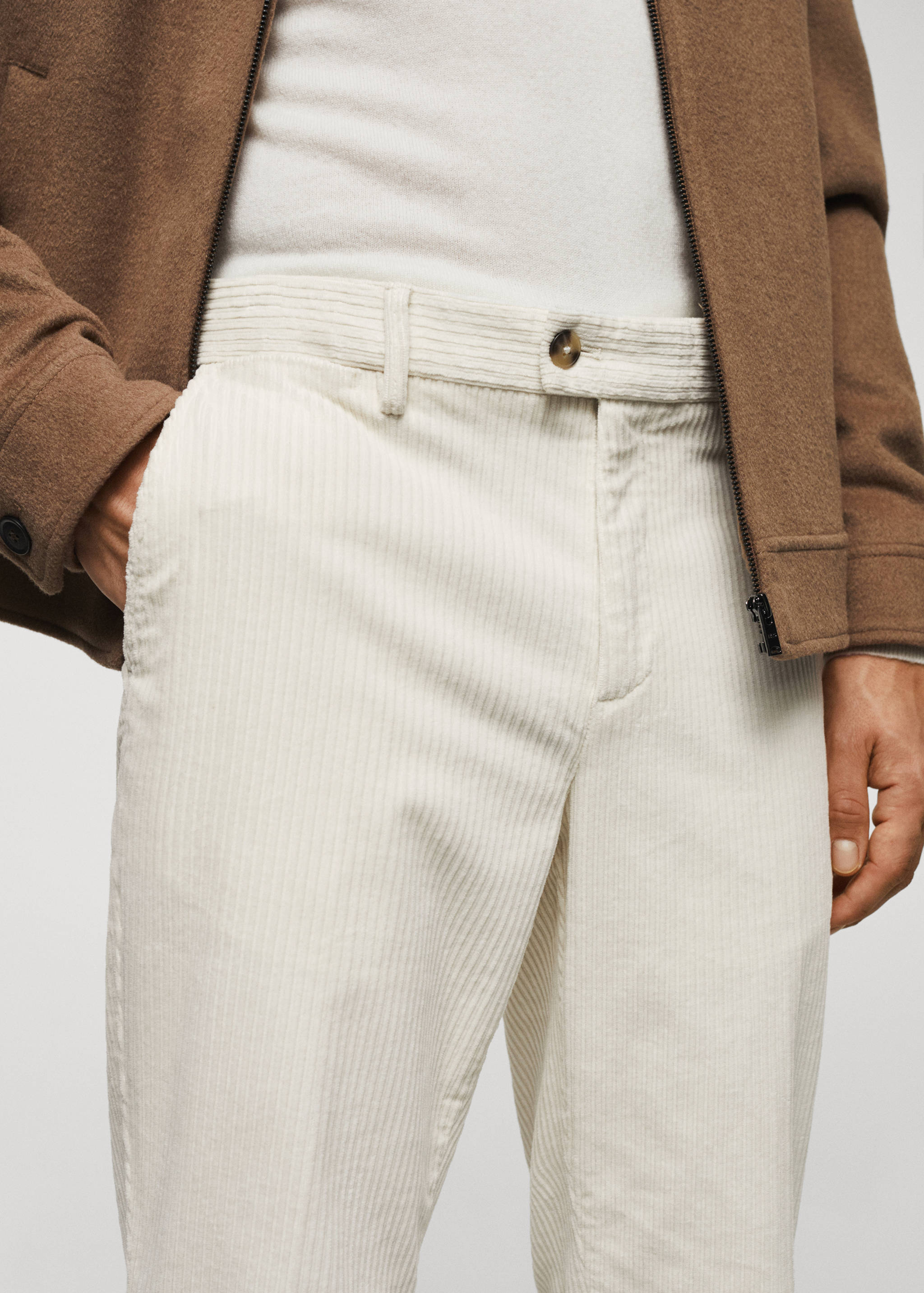 Slim fit corduroy pants - Details of the article 1