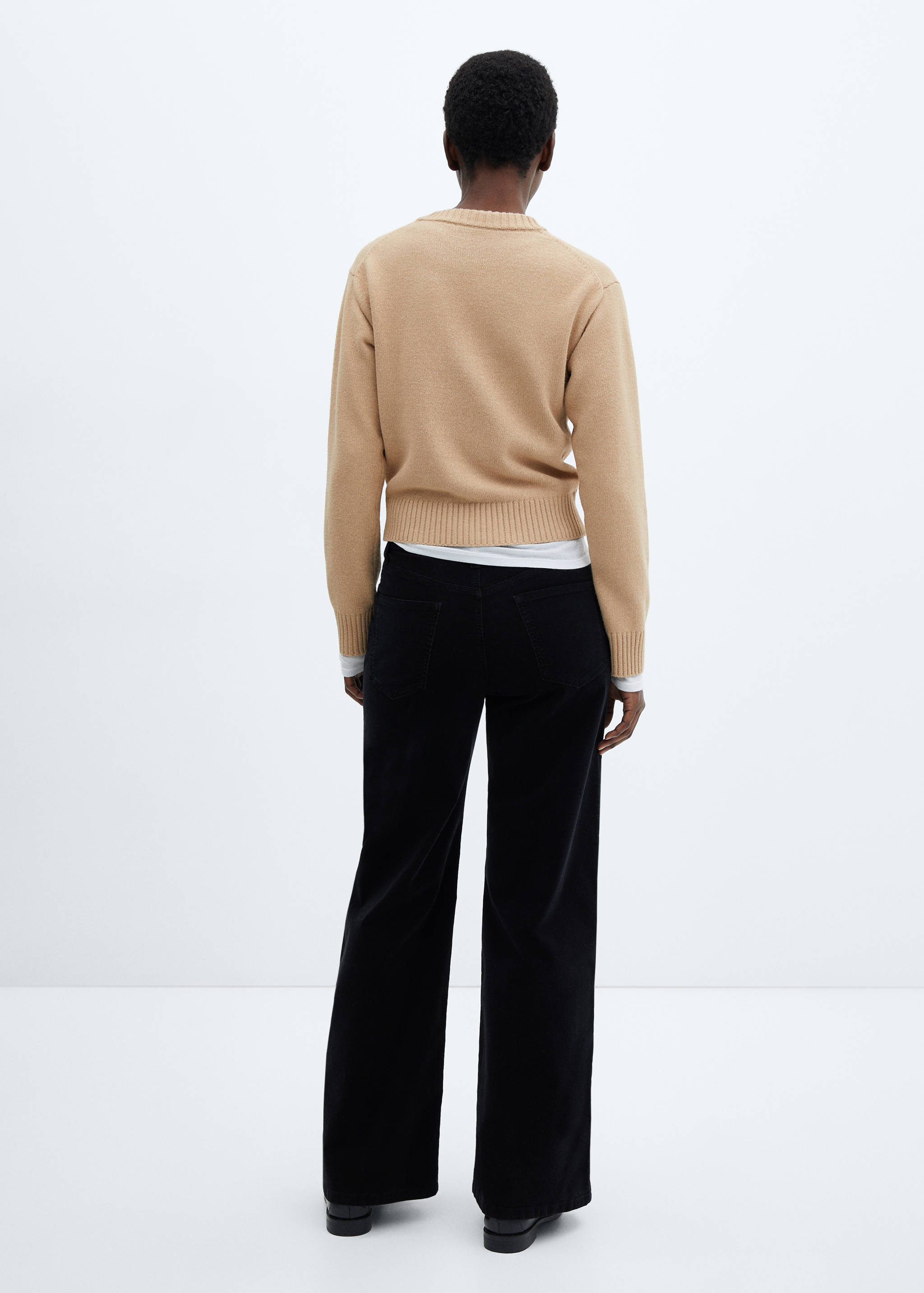 Straight-fit mid-rise corduroy trousers - Reverse of the article