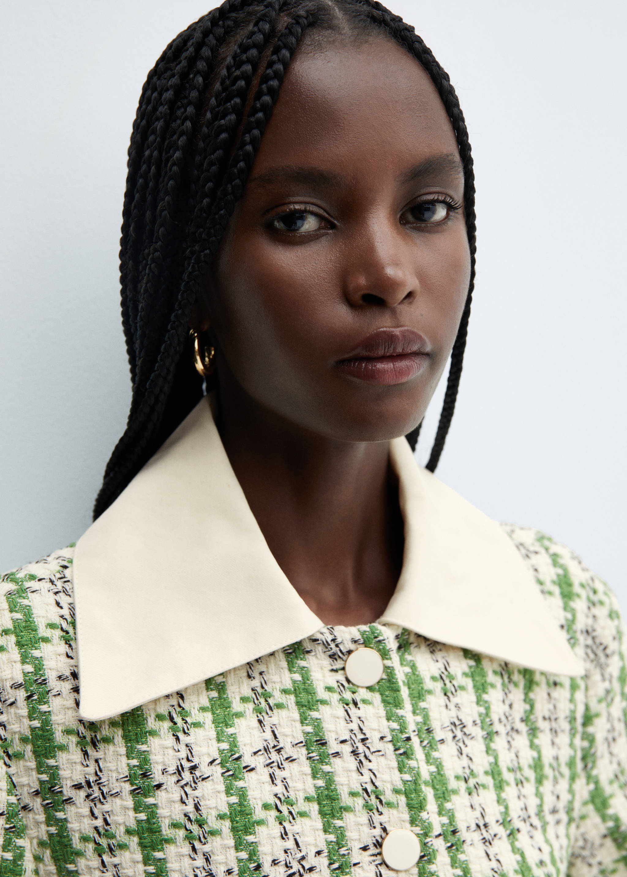 Tweed jacket with shirt collar - Details of the article 1