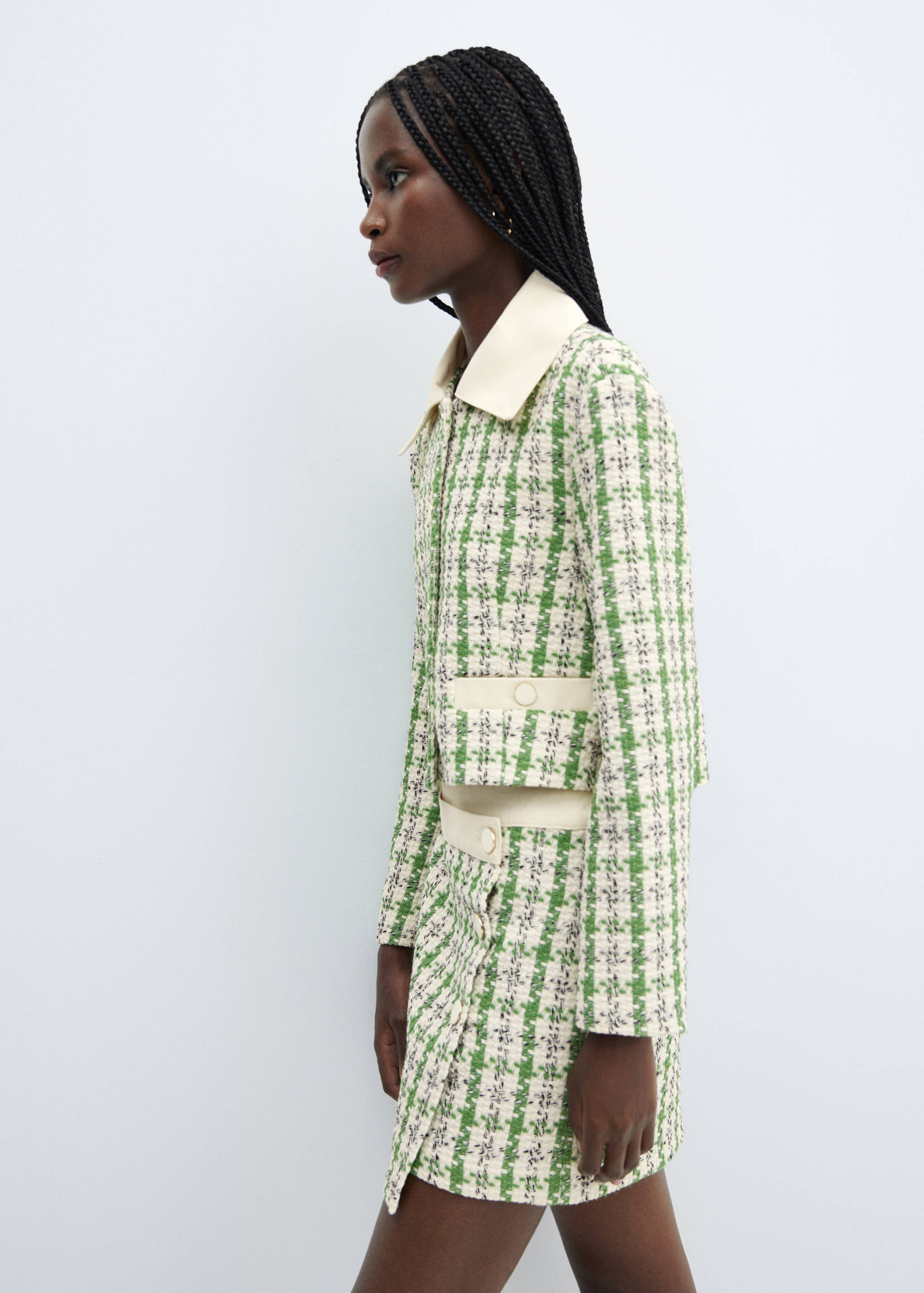 Tweed jacket with shirt collar - Details of the article 2