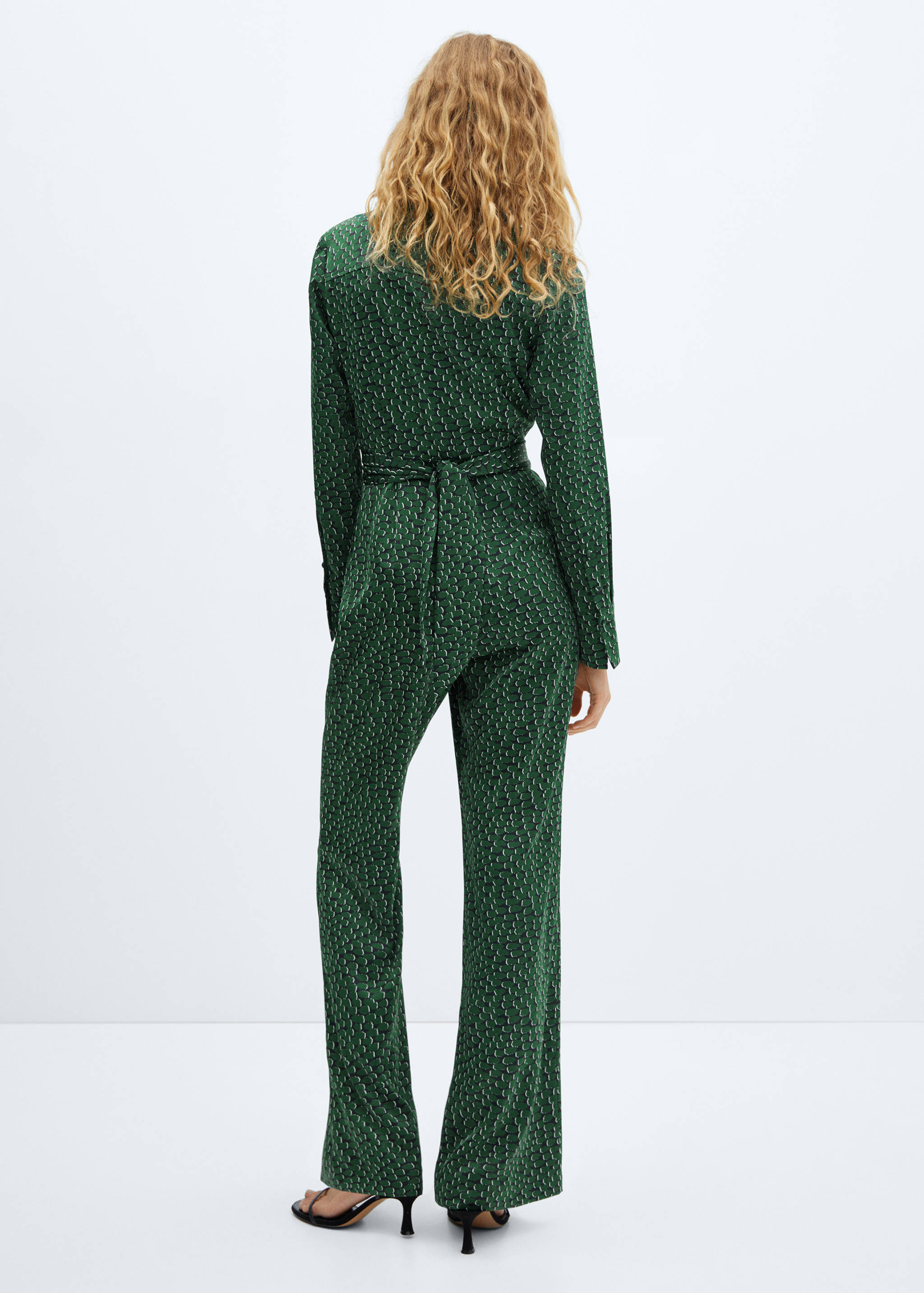 V-neck satin jumpsuit - Reverse of the article