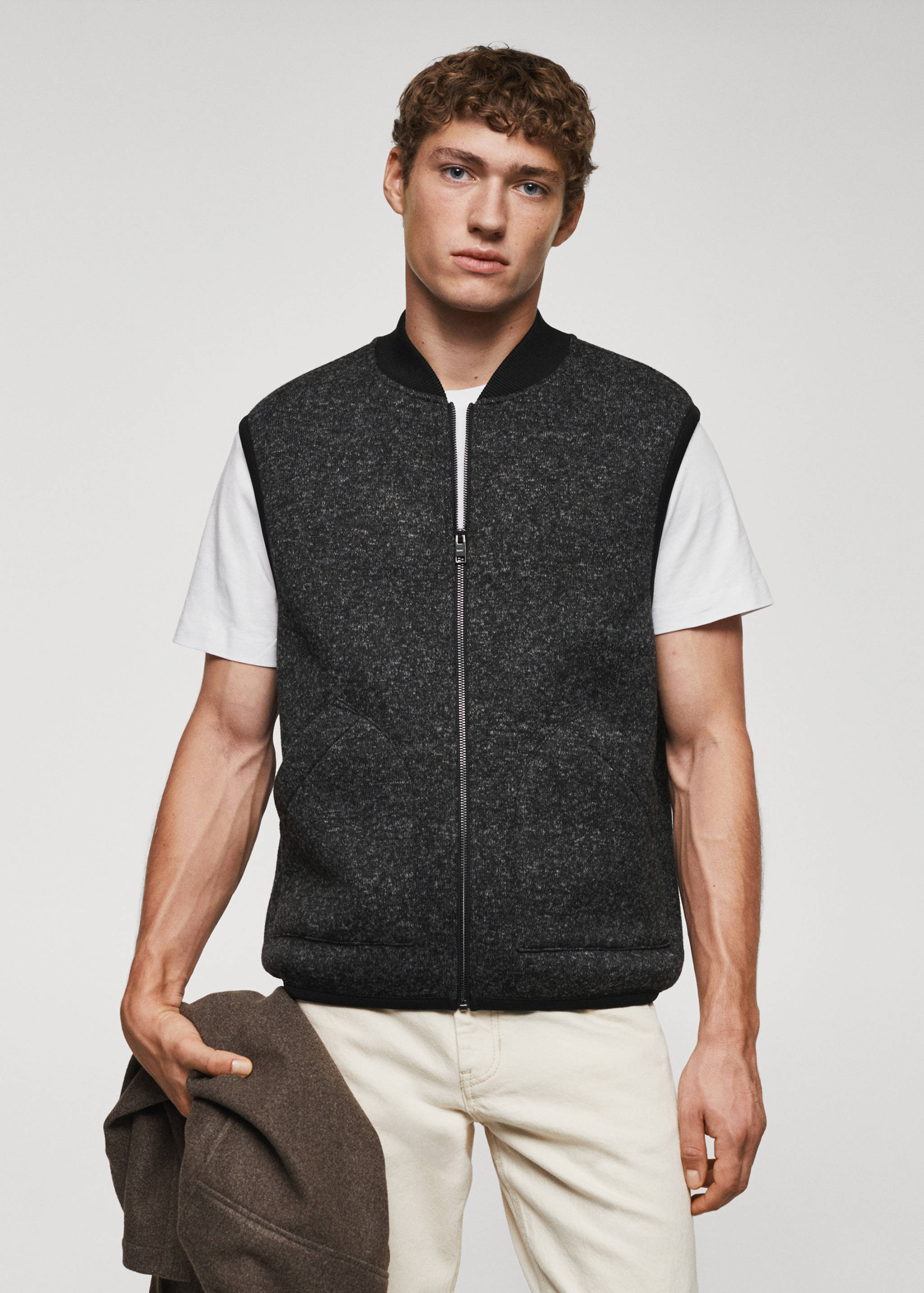 Marbled gilet with zip - Medium plane