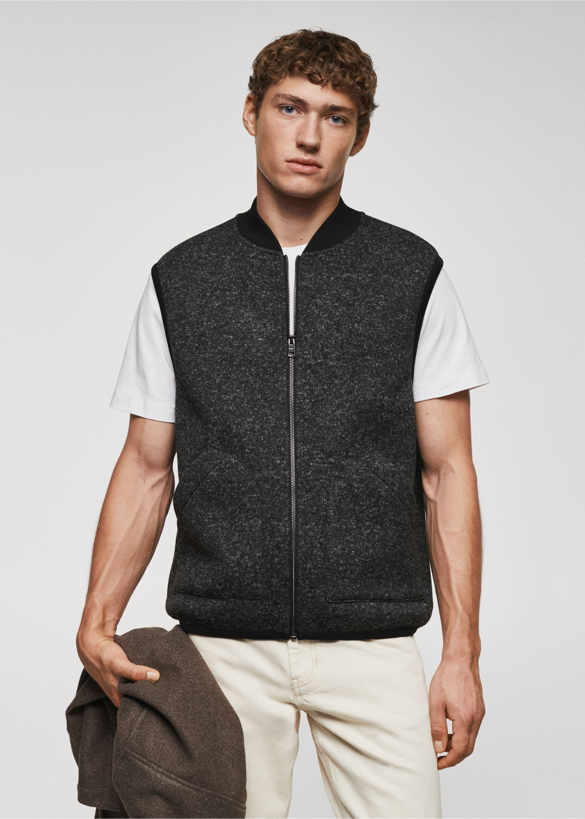 Marbled gilet with zip - Medium plane