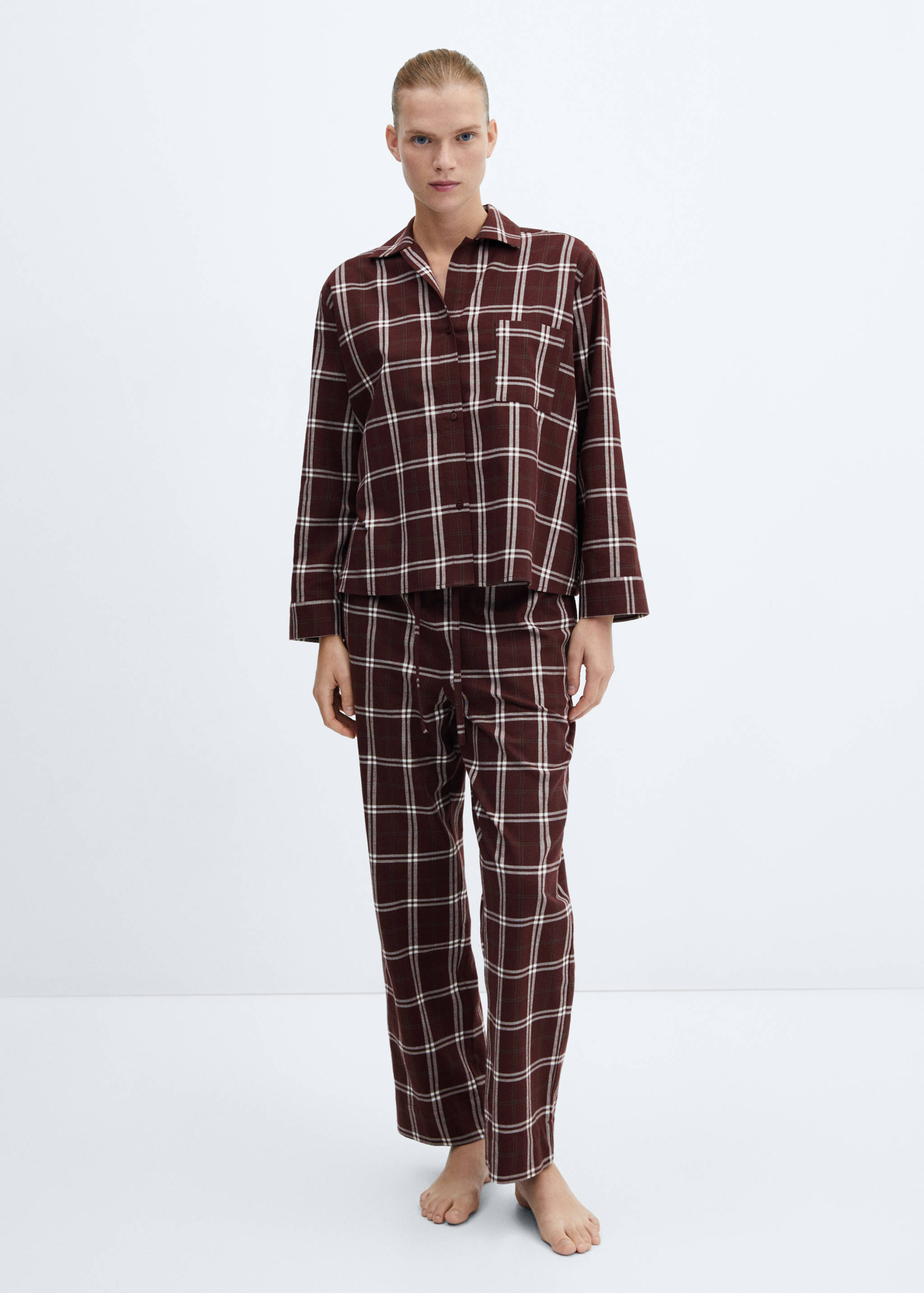 Check flannel pyjama shirt - General plane