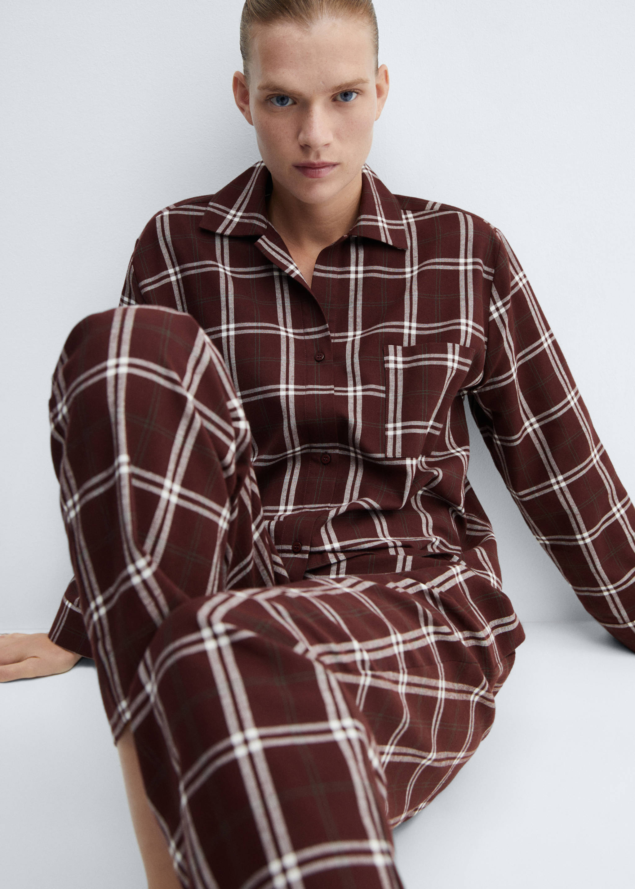 Check flannel pyjama shirt - Details of the article 2