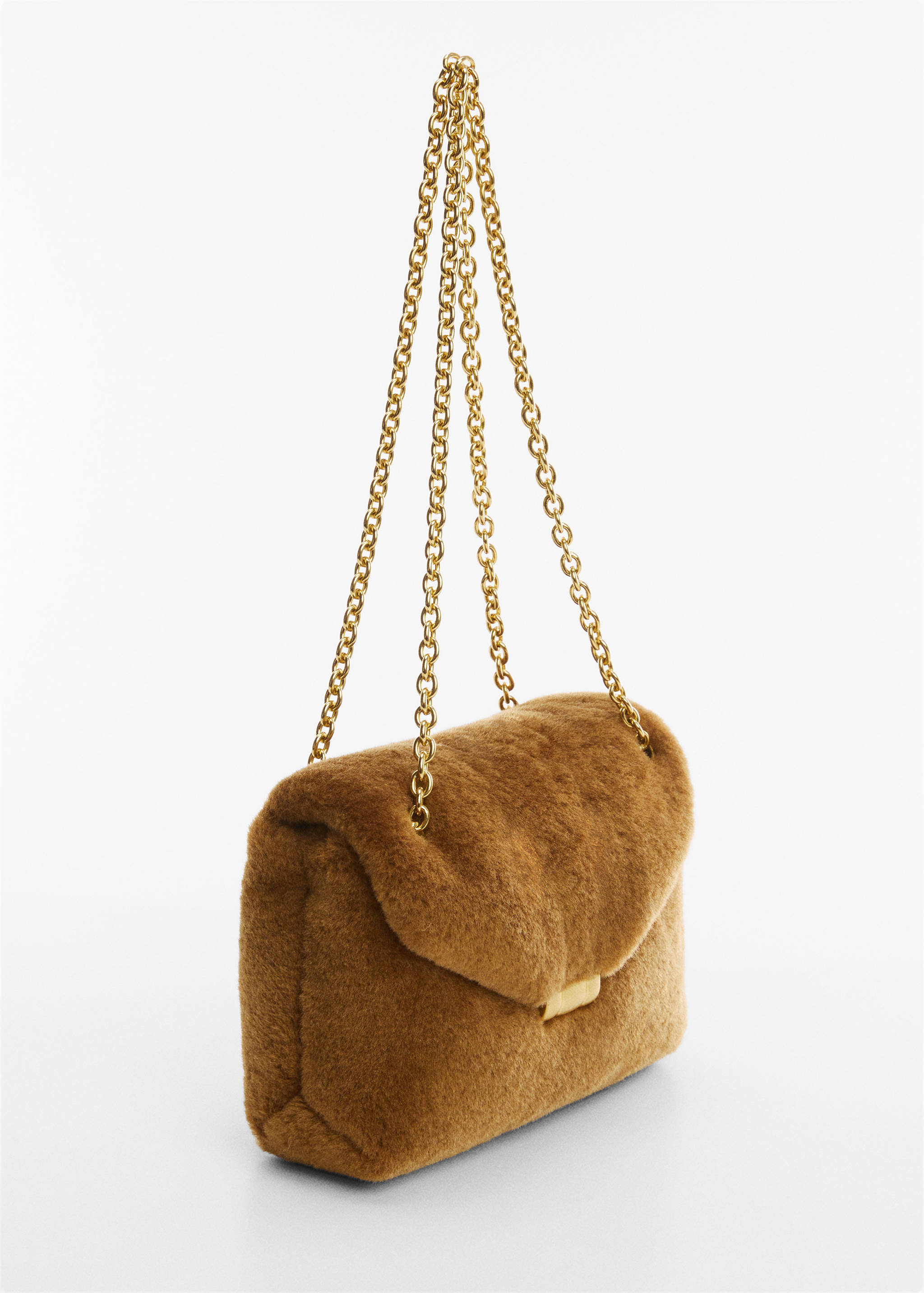 Quilted fur-effect bag - Medium plane