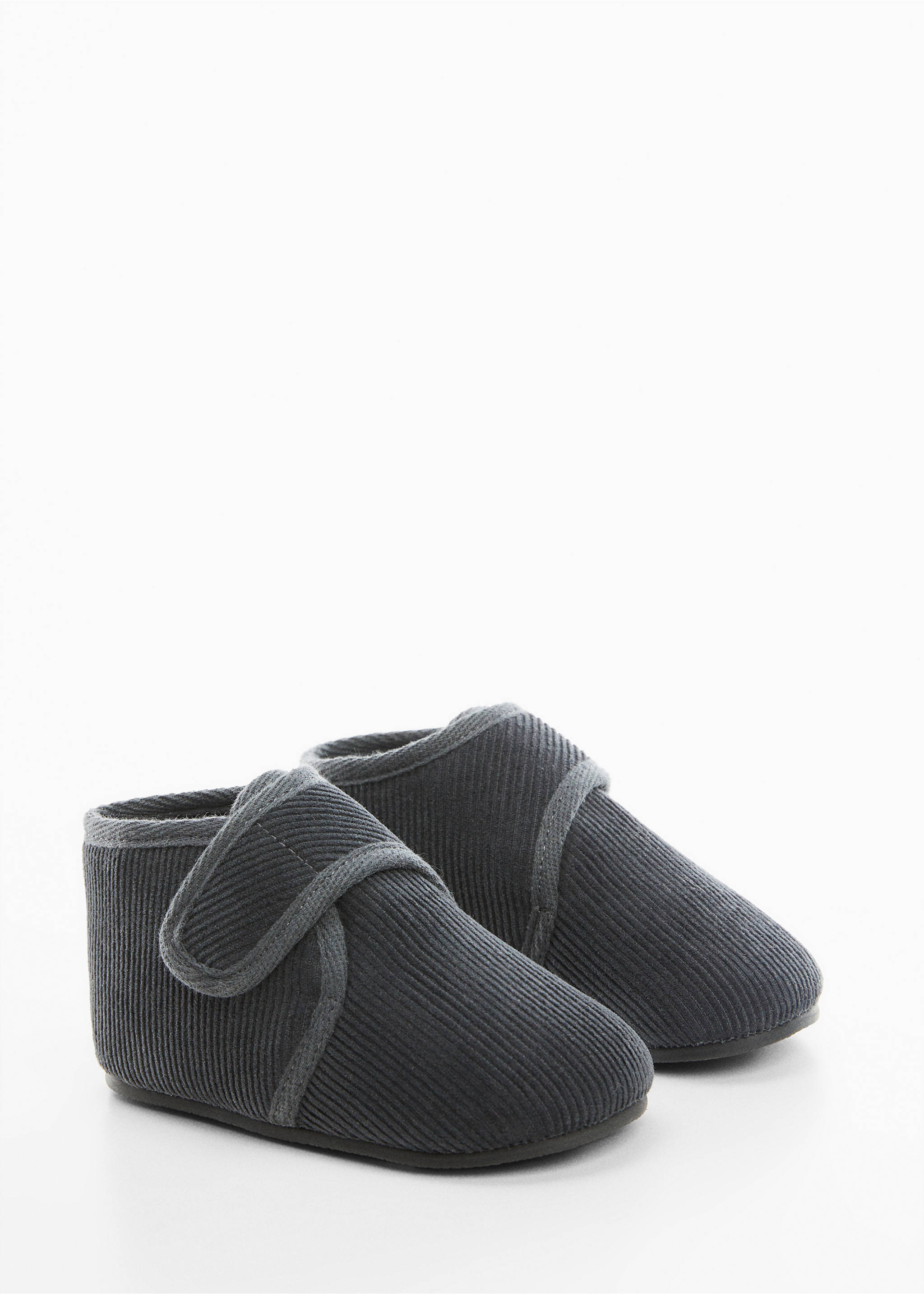 Cotton bootee - Medium plane, Charcoal. Ref: 57067749-00.