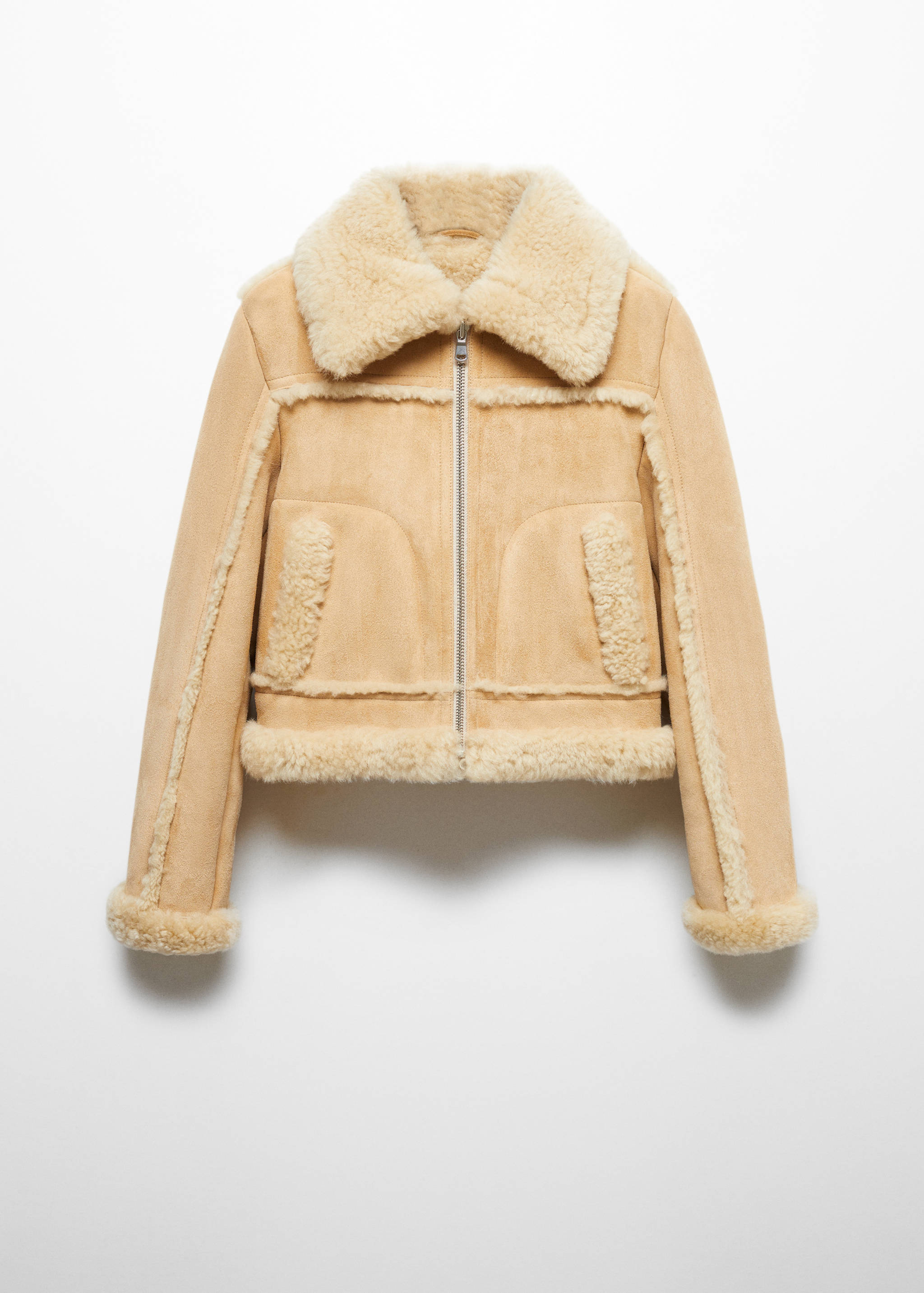 Shearling-lined leather jacket - Article without model