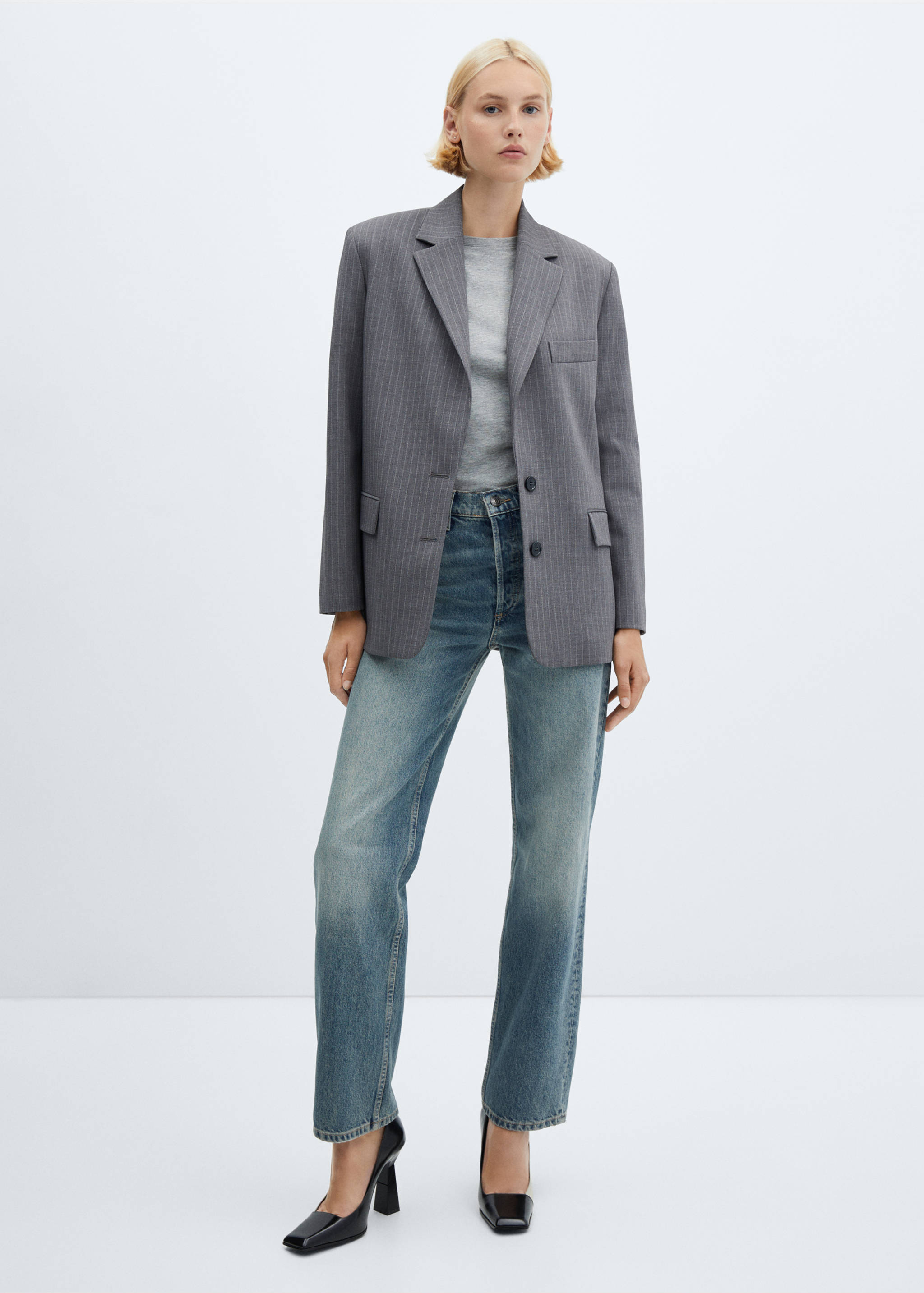 Mid-rise straight jeans - General plane, Medium Vintage Blue. Ref: 57067761-00.