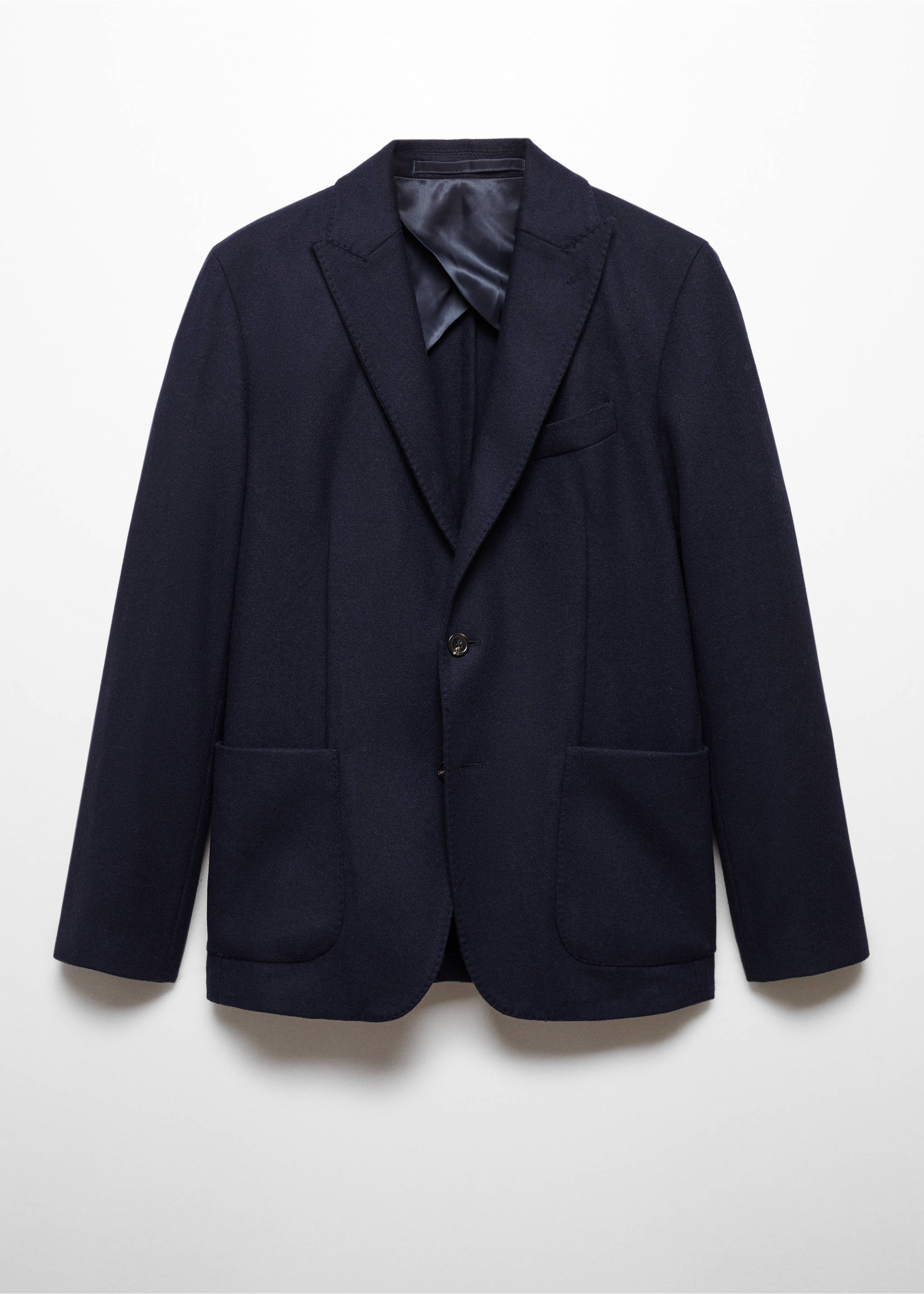 Virgin wool blazer with stitching - Article without model, Navy. Ref: 57068633-00.