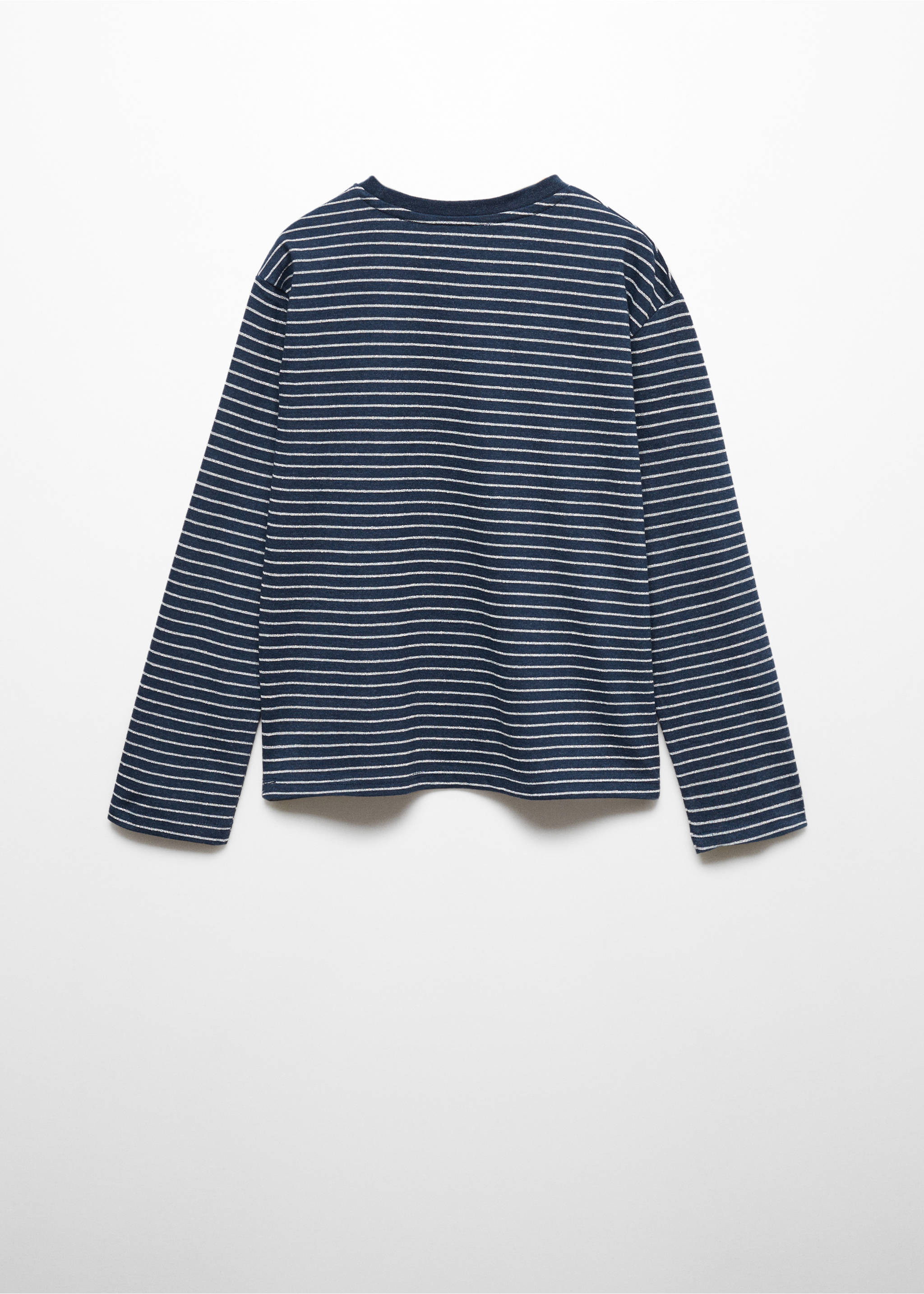 Striped long sleeves t-shirt - Reverse of the article, Night Blue. Ref: 57068636-00.