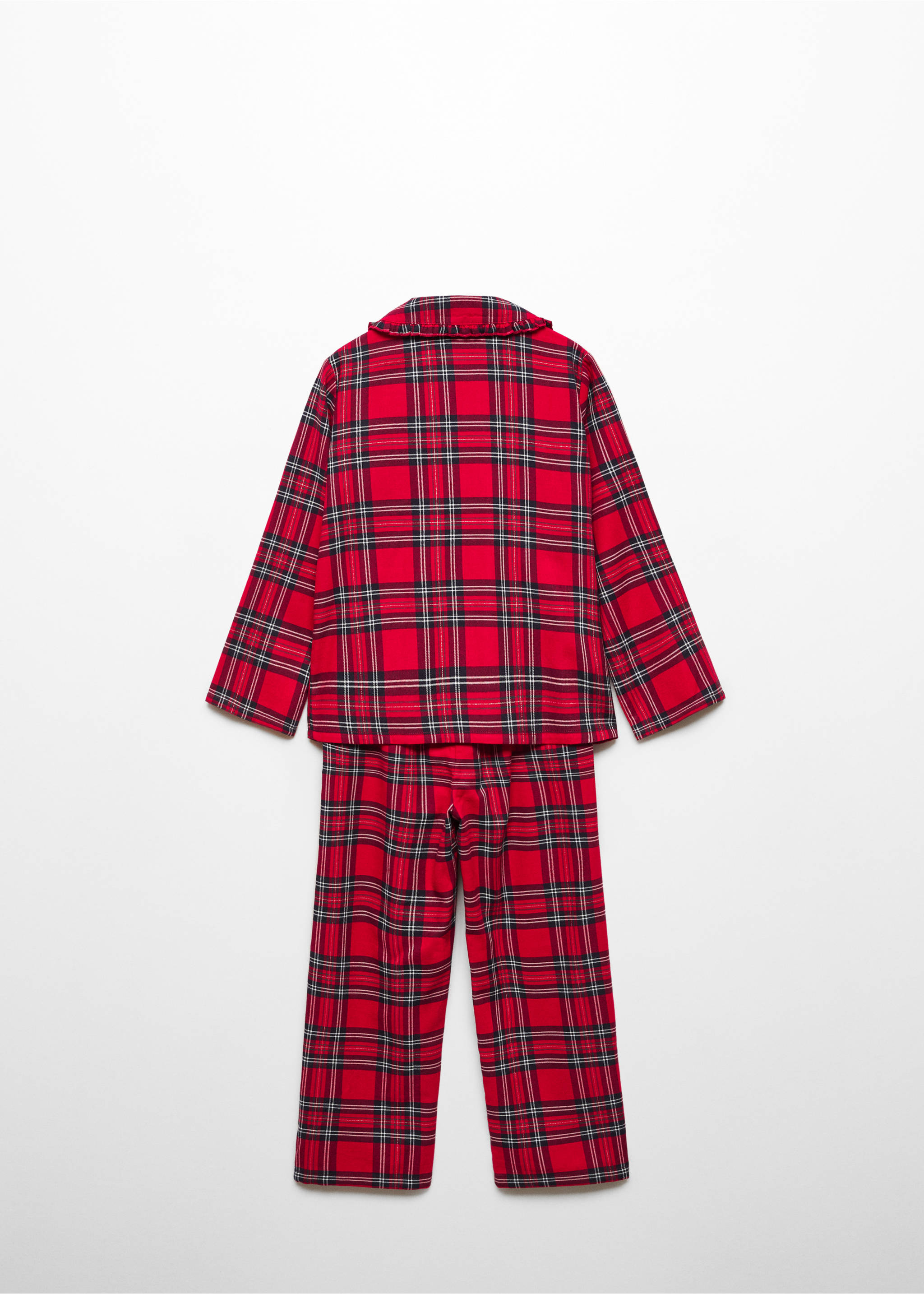 Pyjama long deux pièces carreaux - Verso de l’article, Rouge. Ref: 57069087-00.