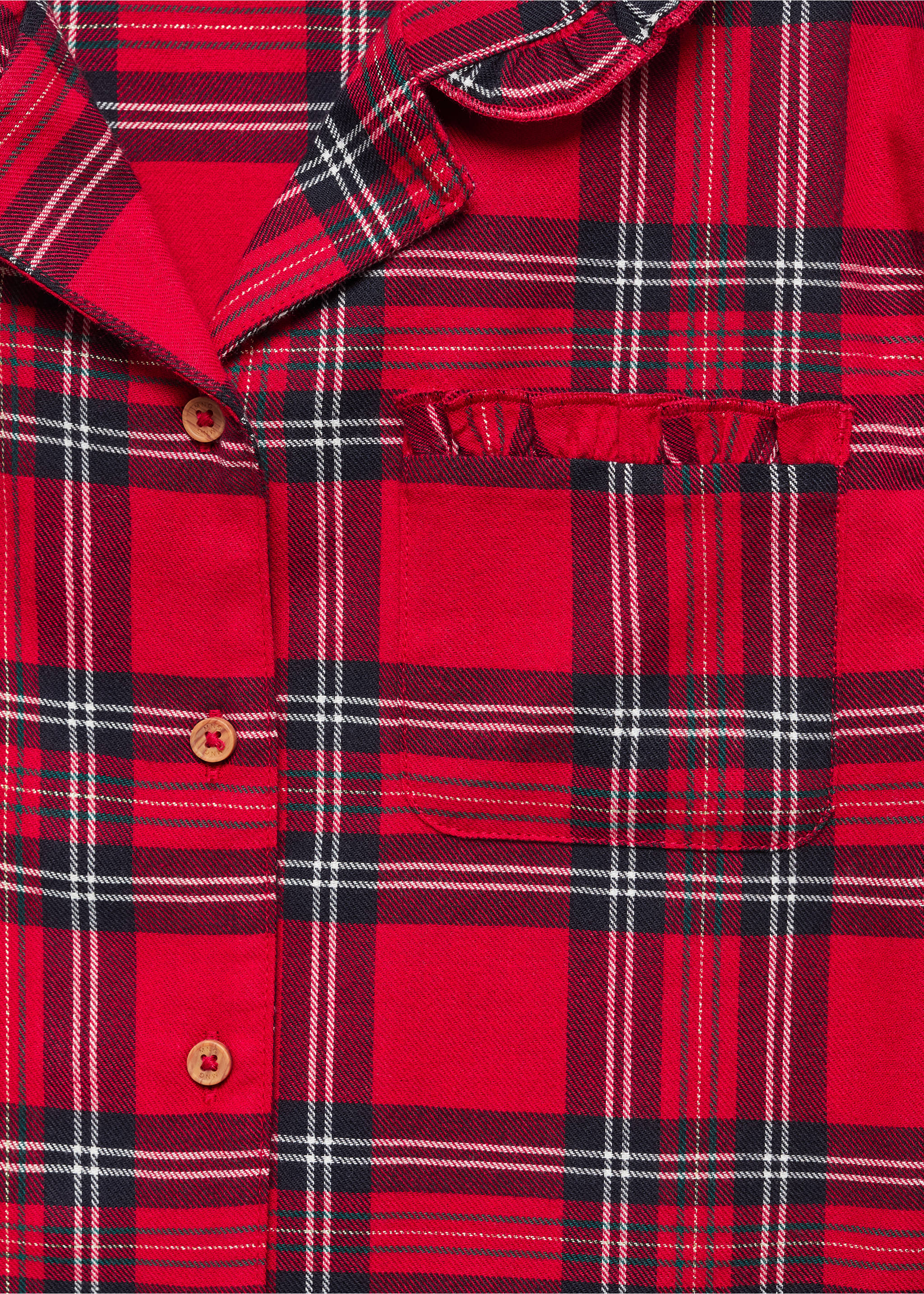 Pyjama long deux pièces carreaux - Détail de l'article 0, Rouge. Ref: 57069087-00.