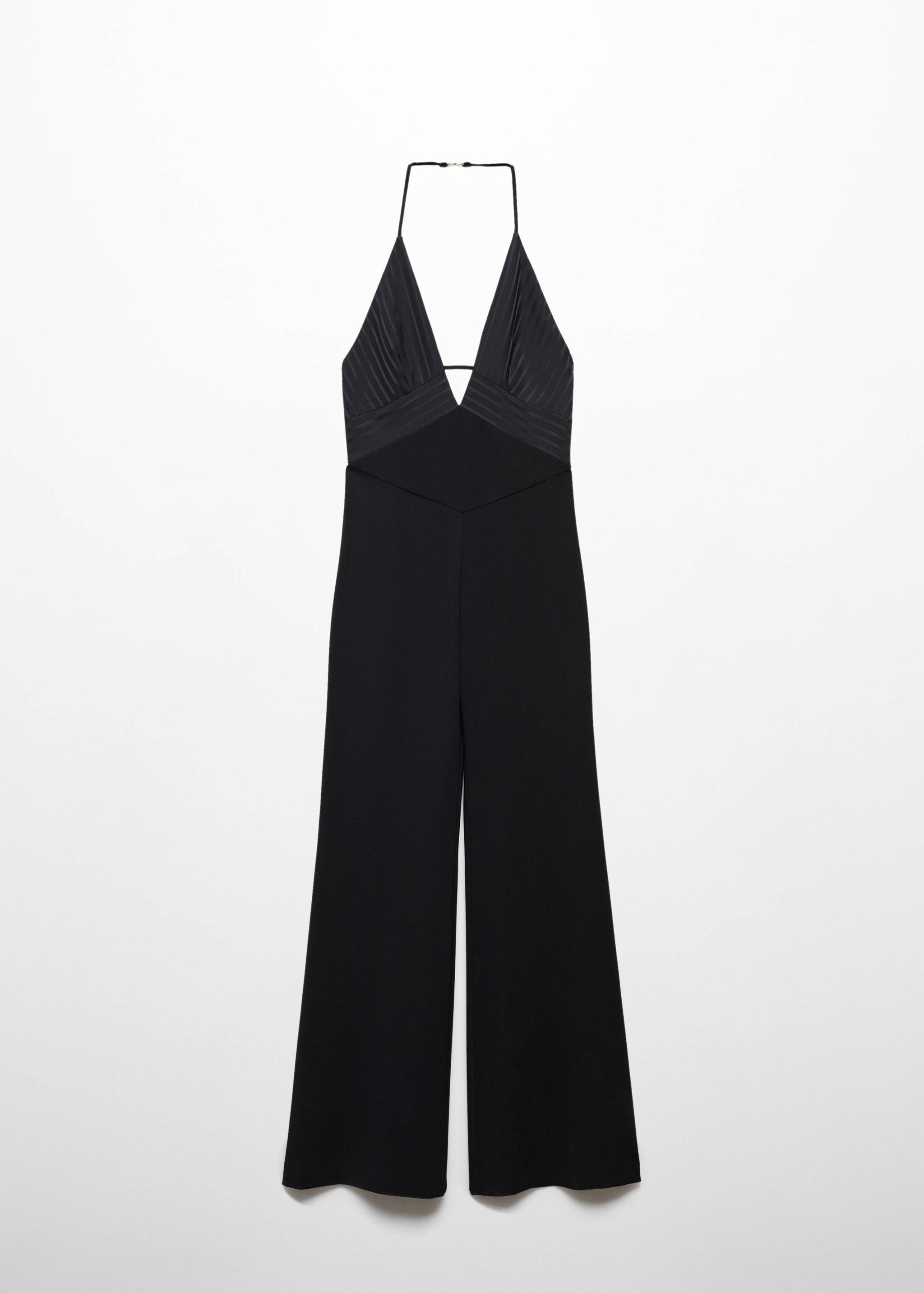 Diep uitgesneden jumpsuit met satijnen details - Artikel zonder model