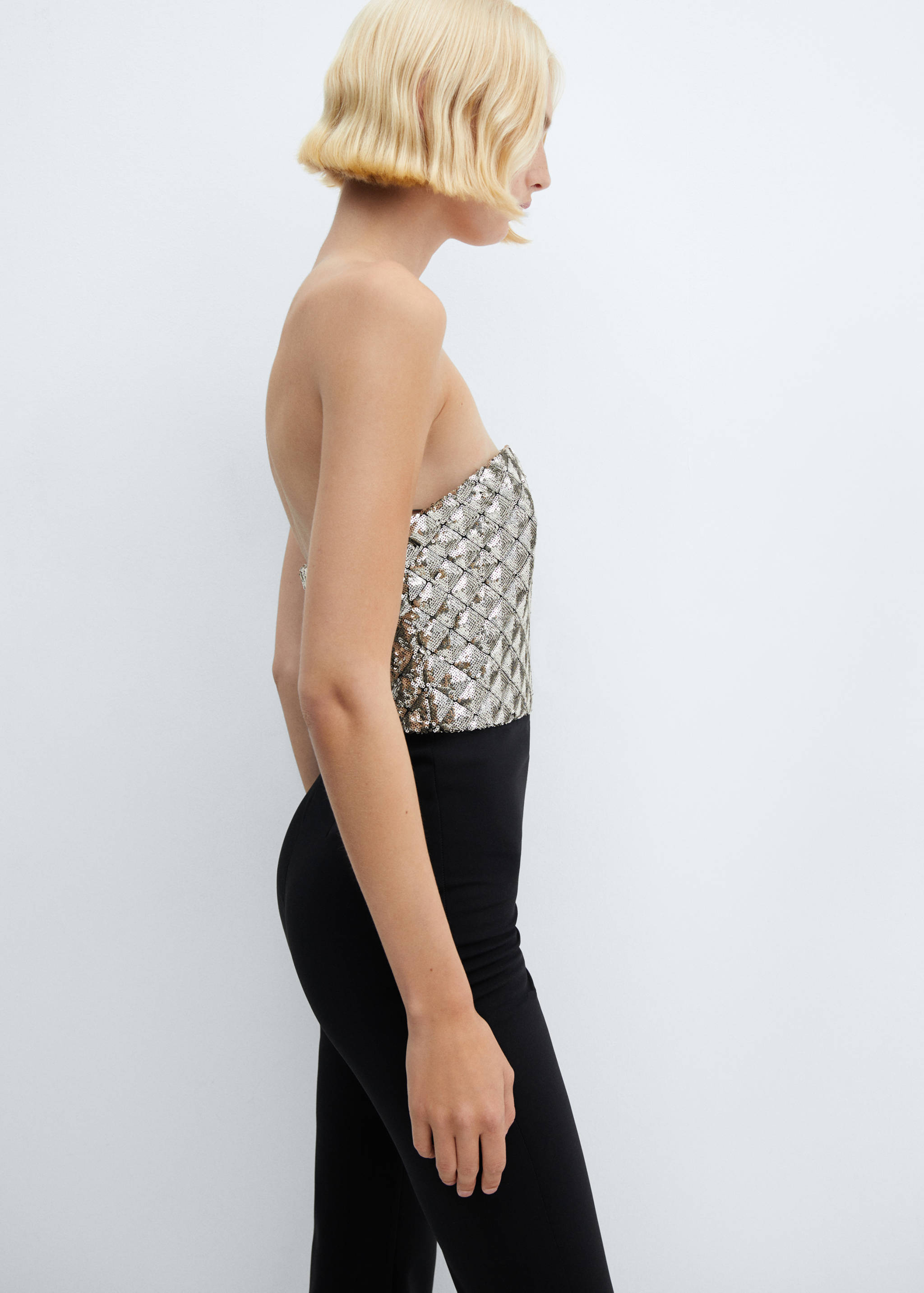Sequined strapless jumpsuit - Details of the article 2