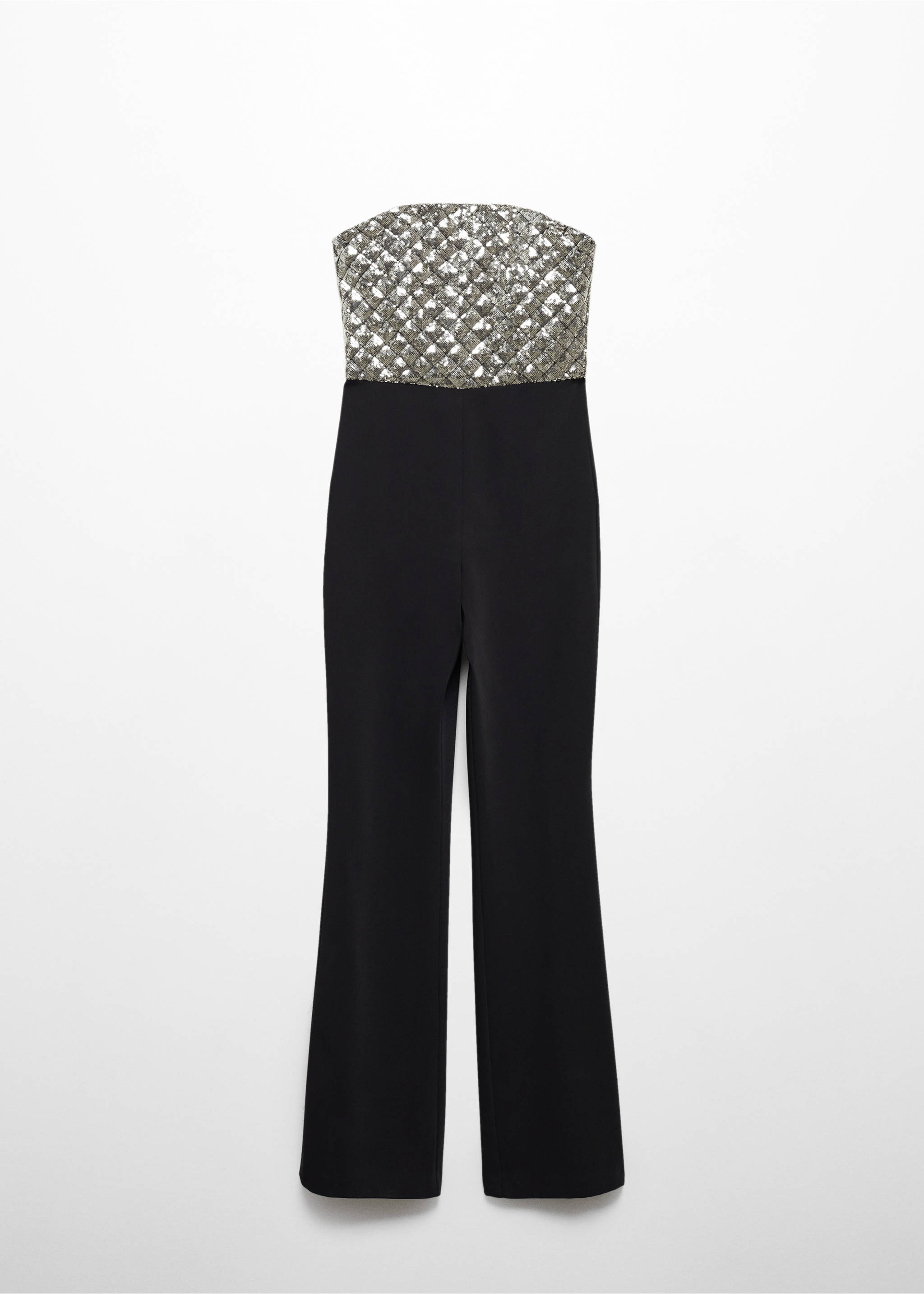 Sequined strapless jumpsuit - Article without model, Black. Ref: 57069095-00.