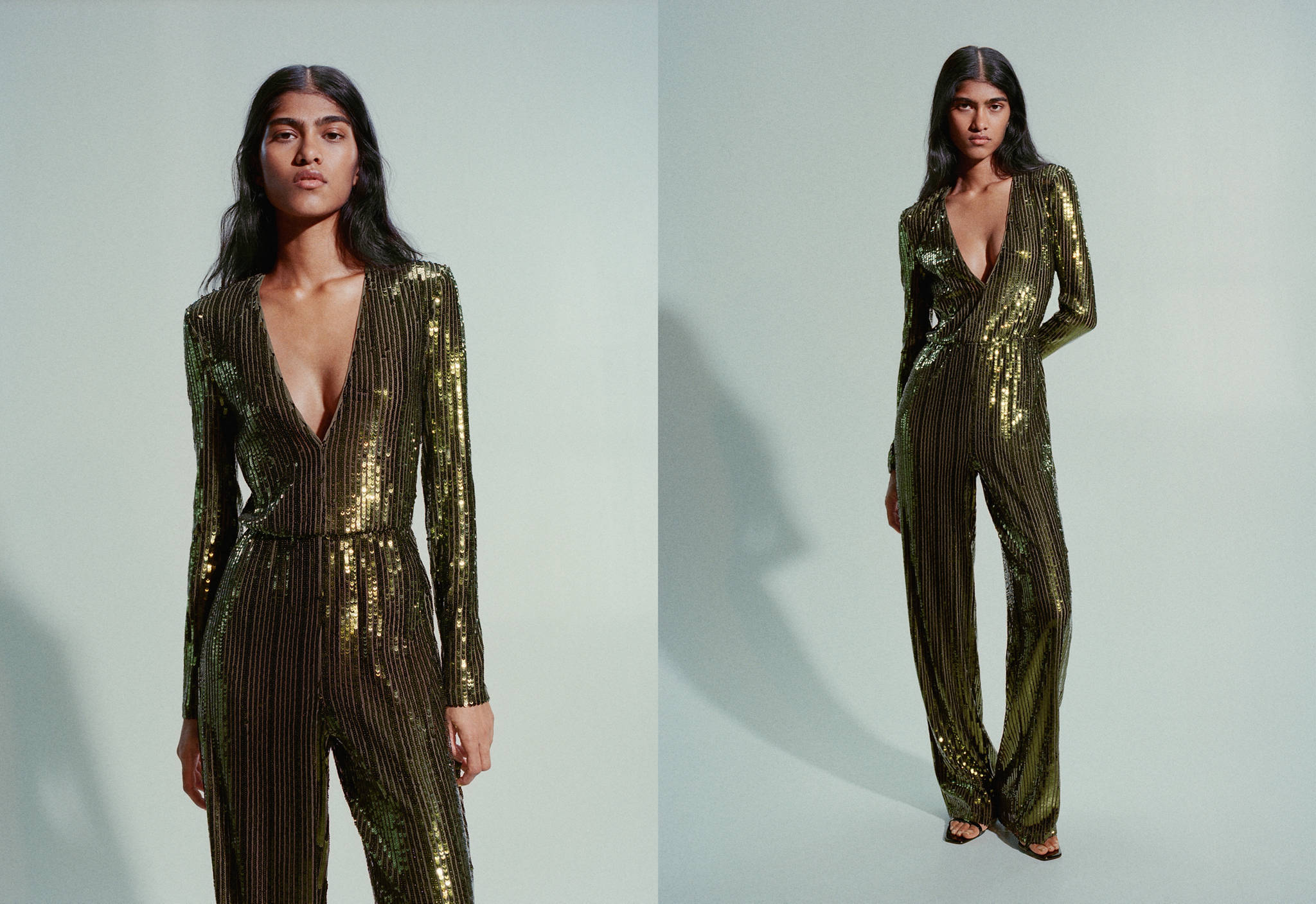 Sequins long jumpsuit - Panoramic plane