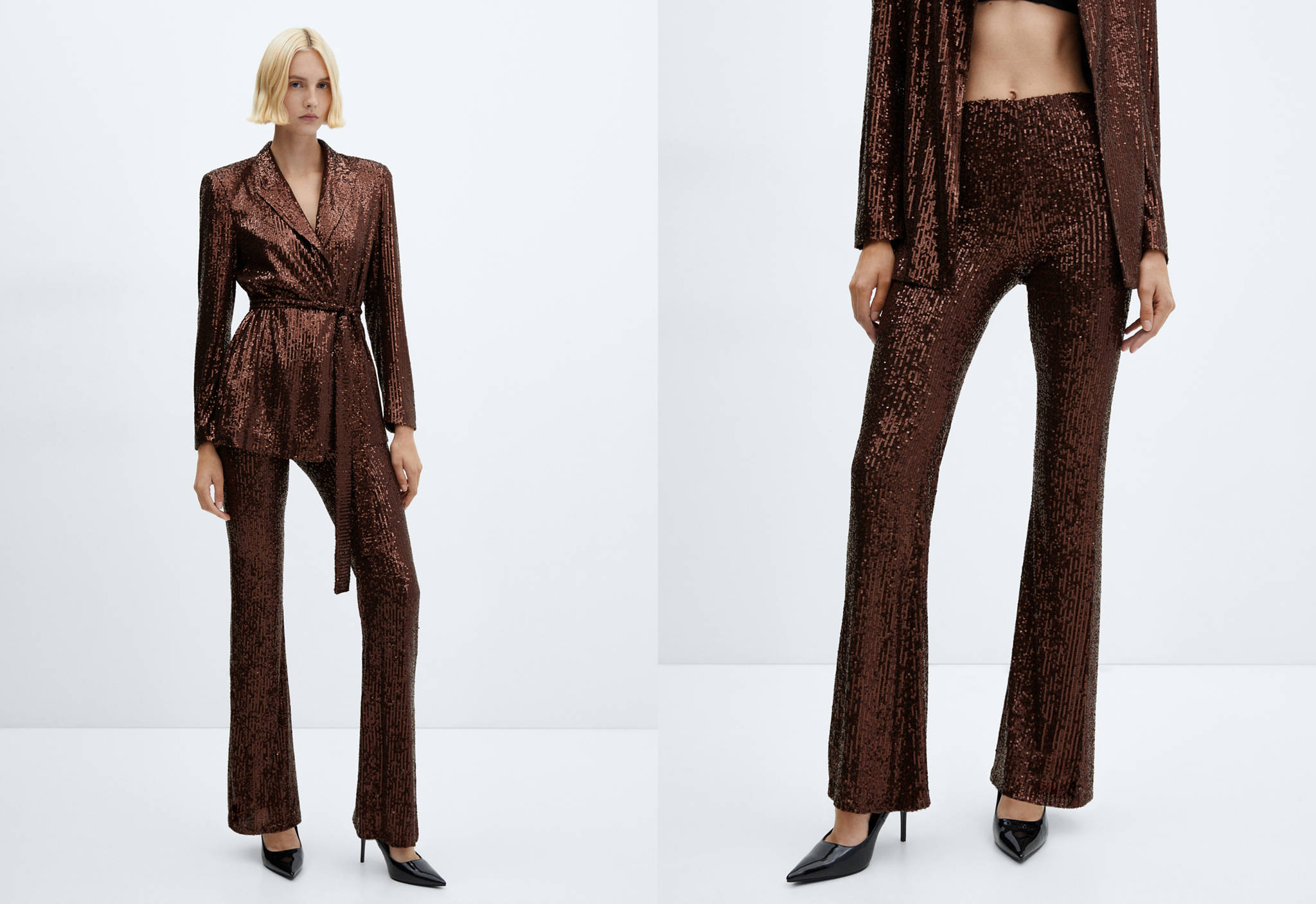 Pantalon flare sequins - Plan panoramique