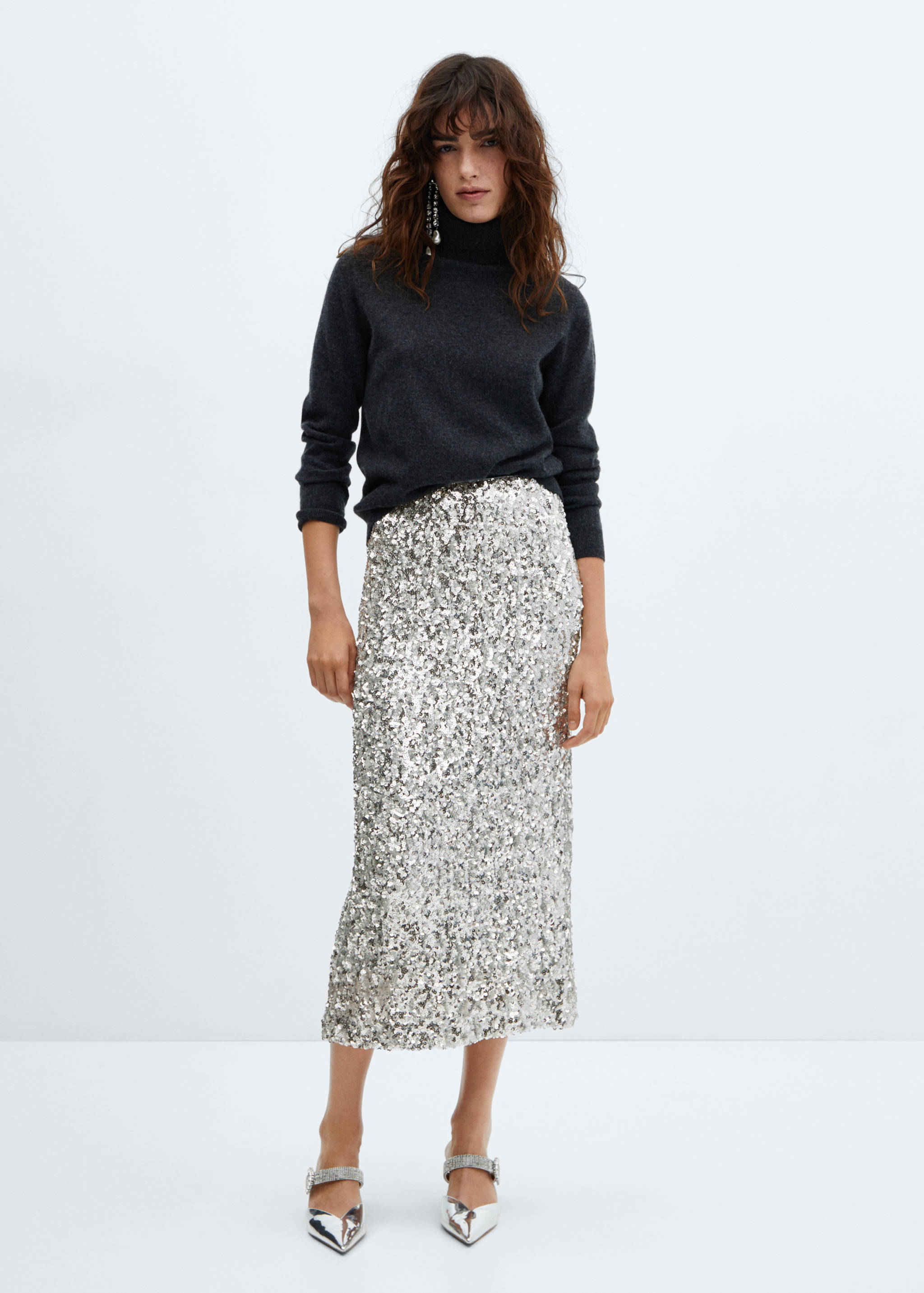 Sequin midi skirt - General plane