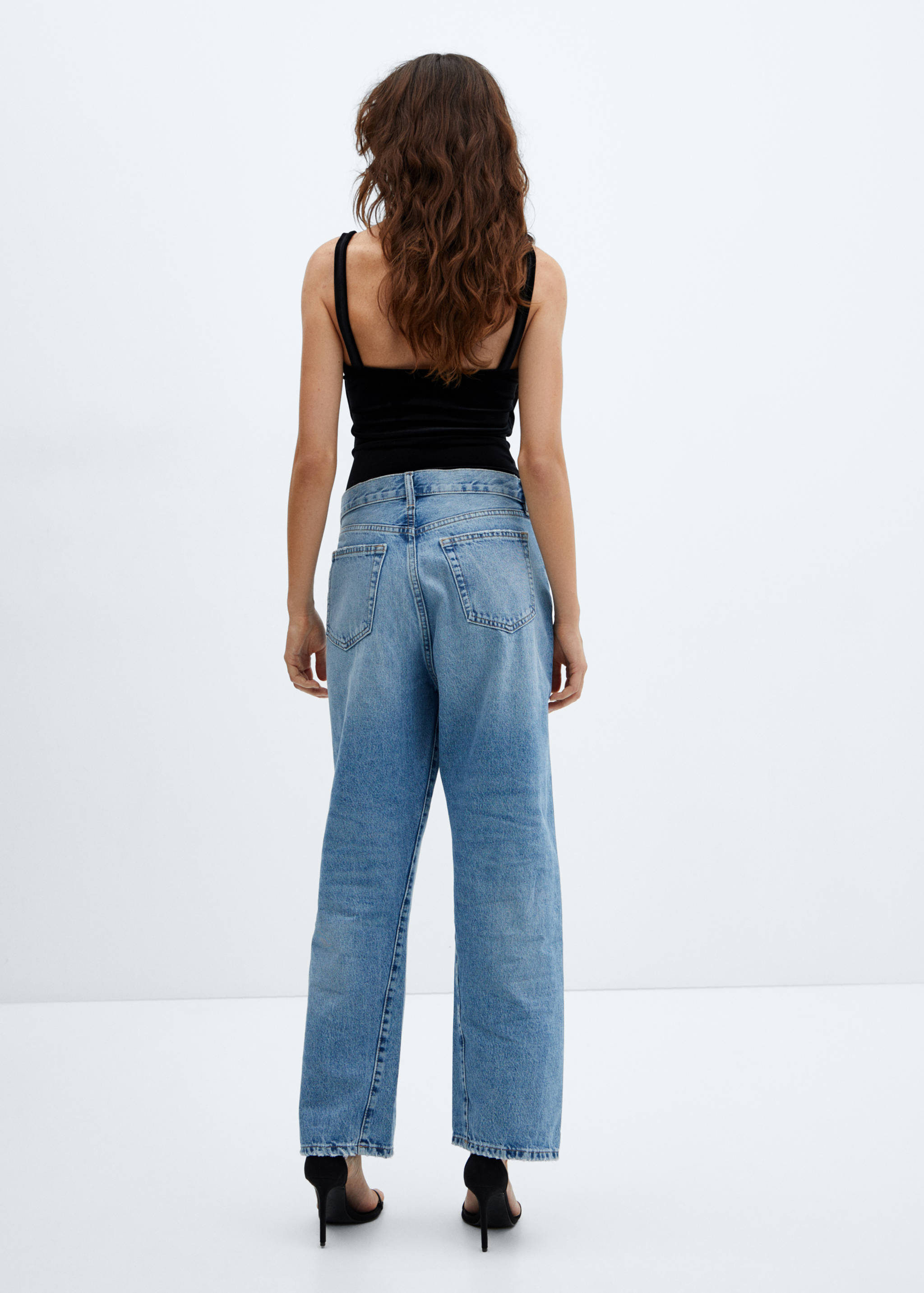 Velvet bodysuit with draped neckline - Reverse of the article