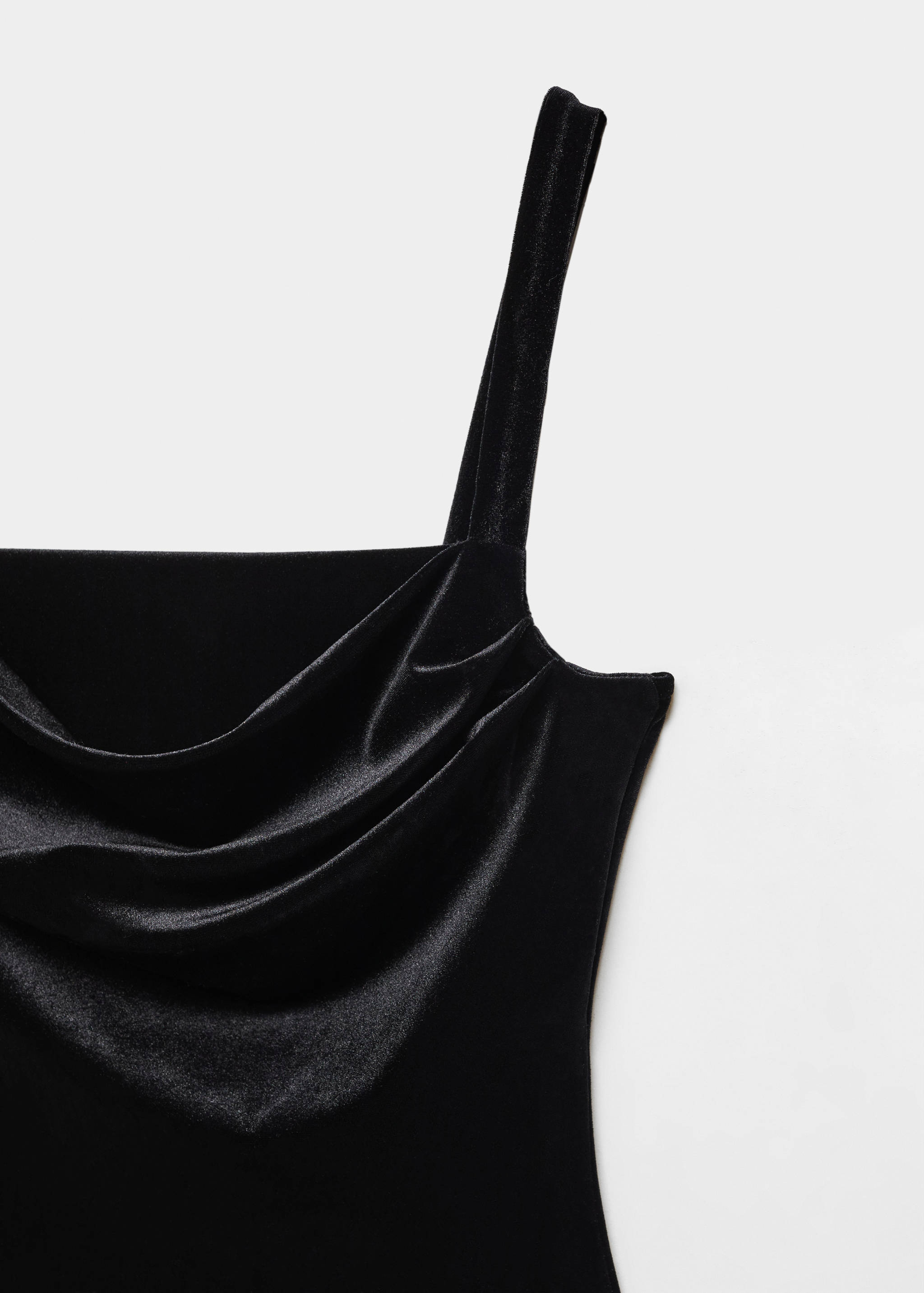 Velvet bodysuit with draped neckline - Details of the article 8