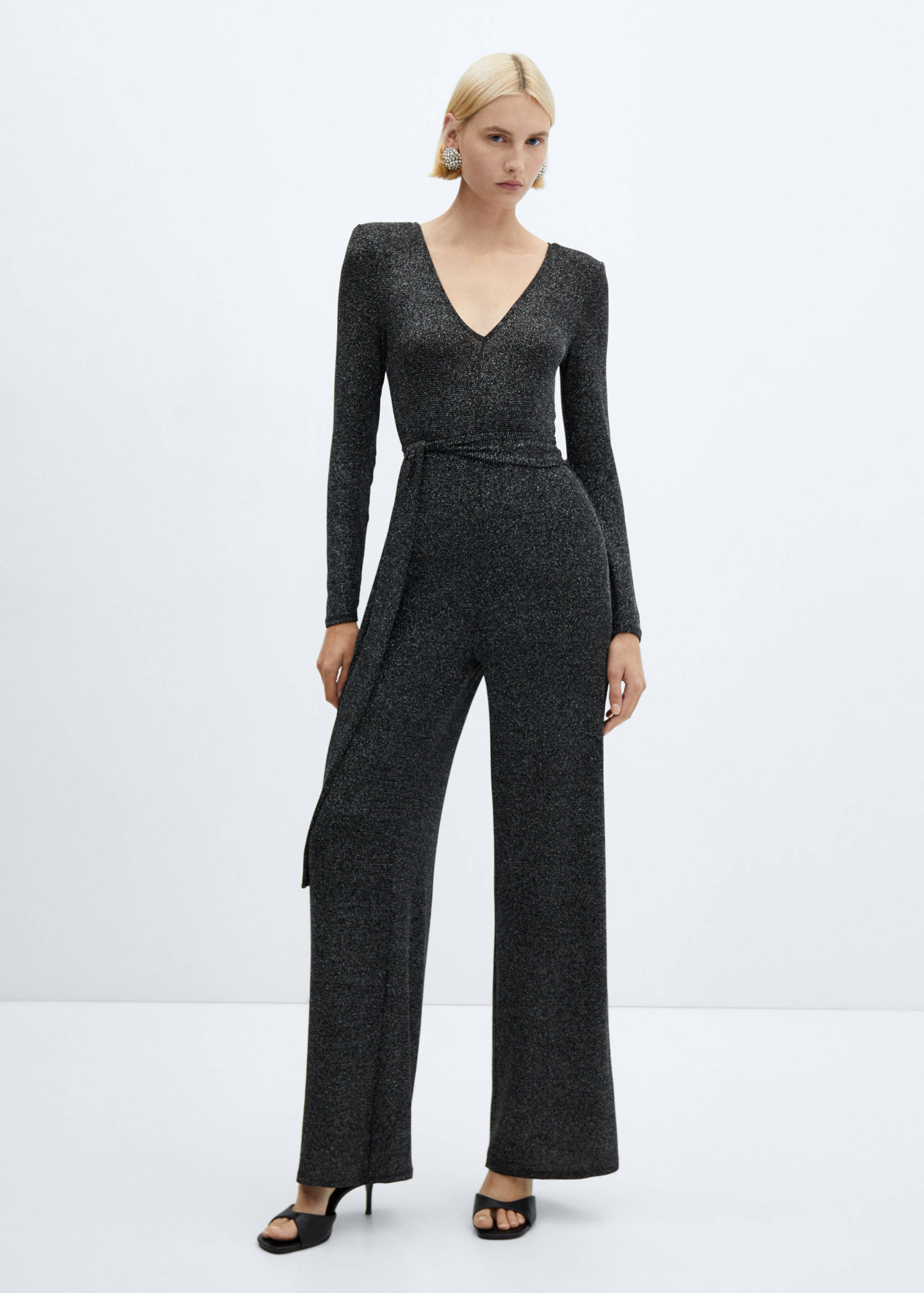 Lurex jumpsuit with belt - General plane