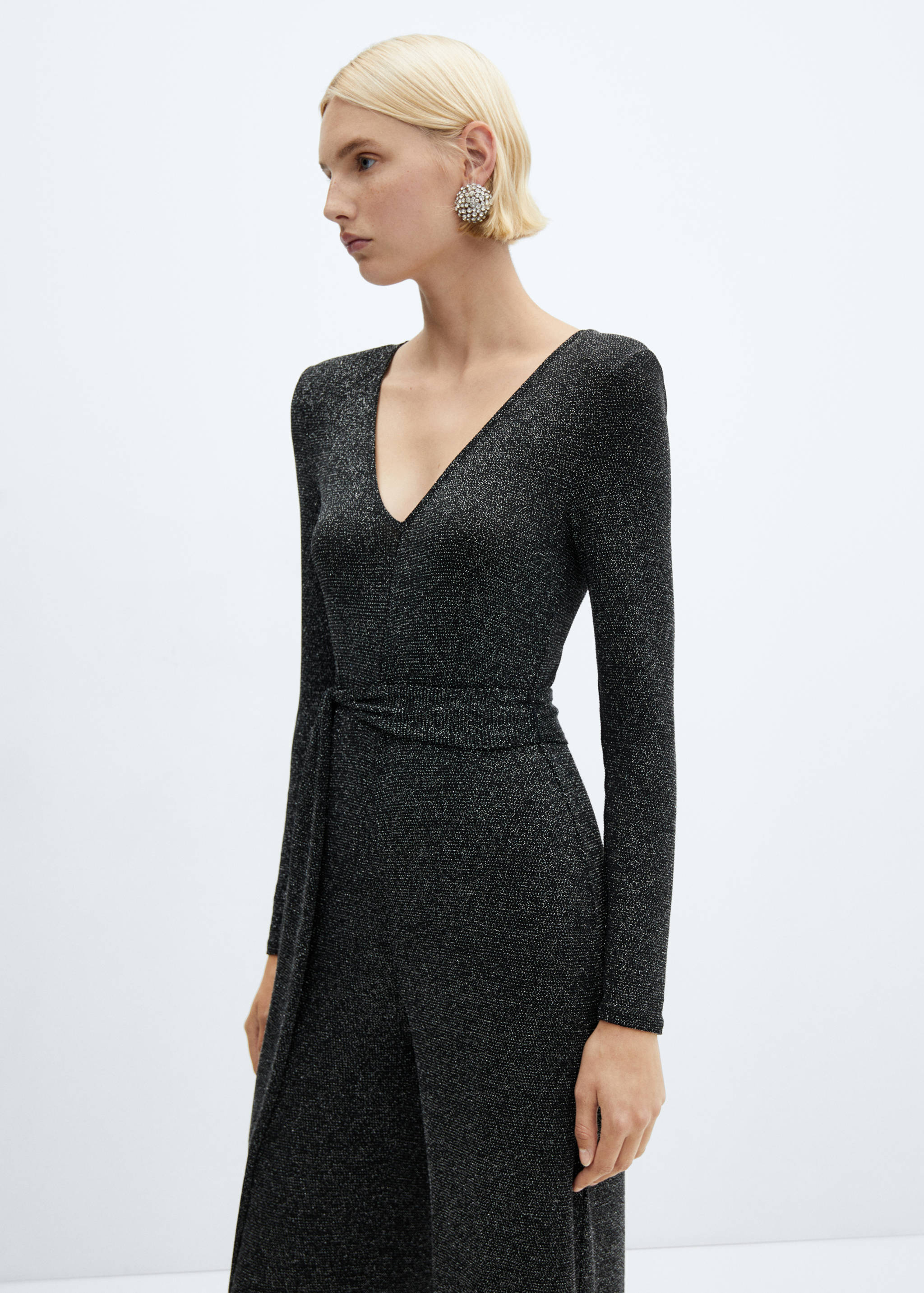 Lurex jumpsuit with belt - Medium plane