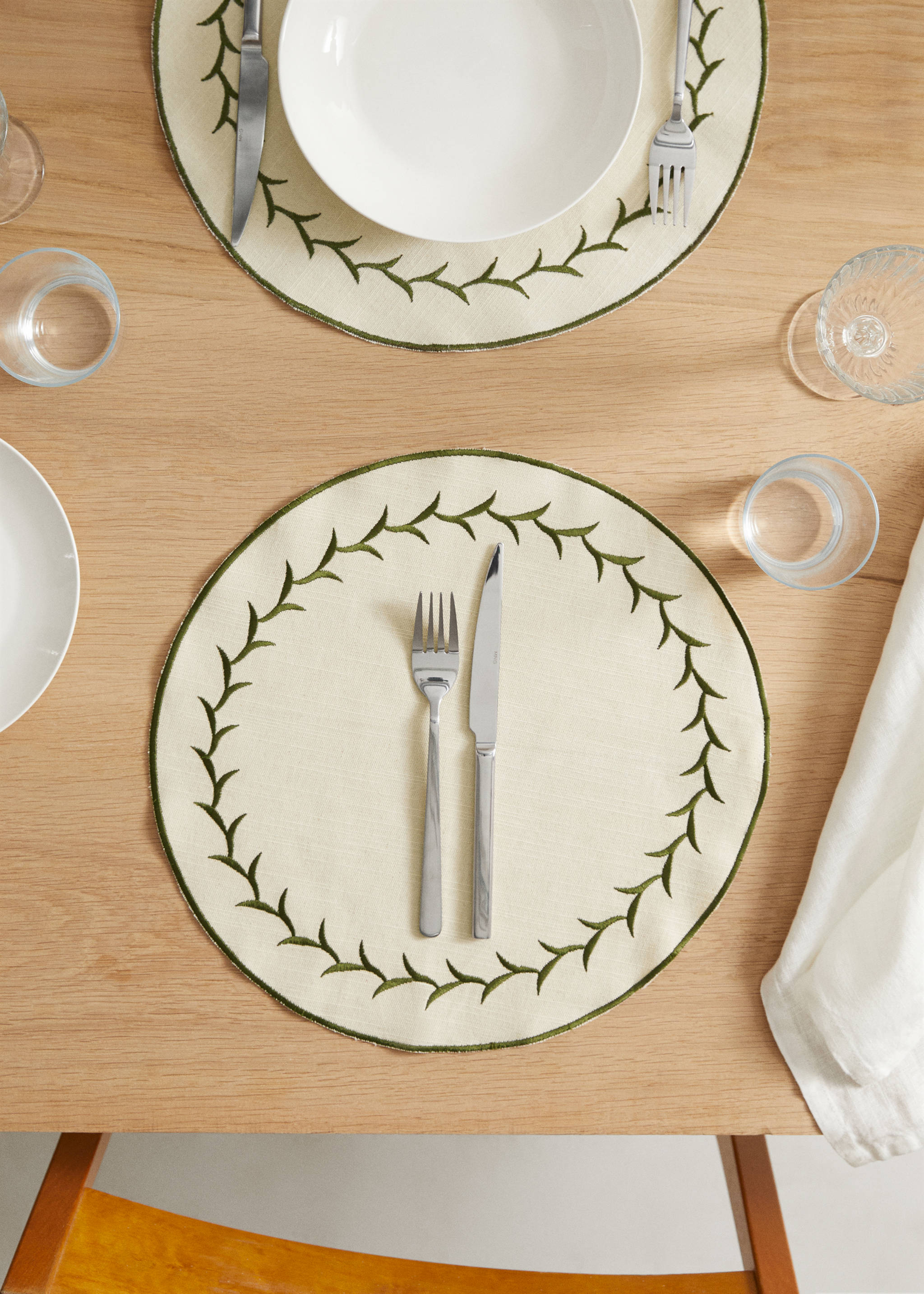 Set de table rond 100 % coton - Plan général