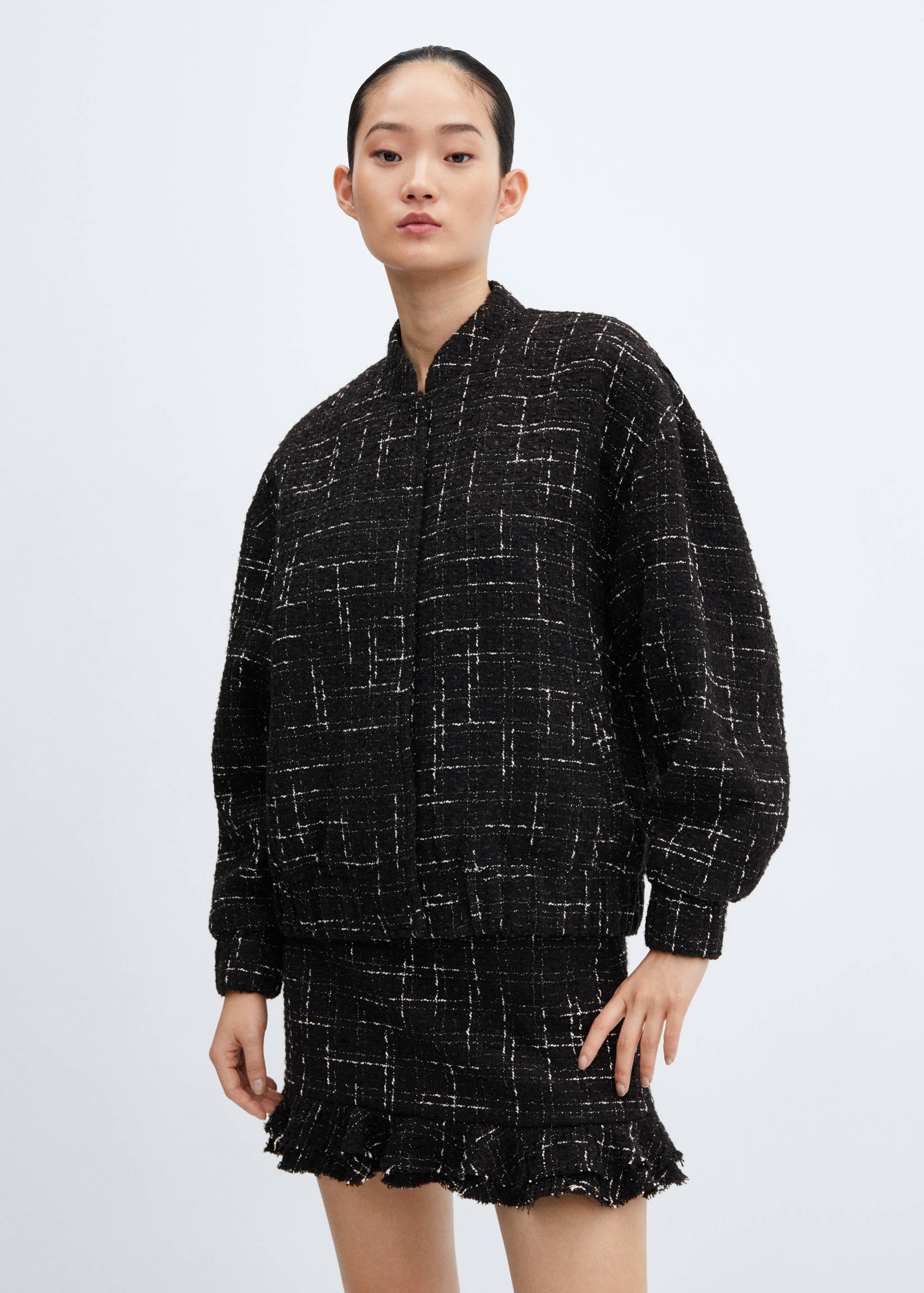 Tweed bomber jacket - Medium plane