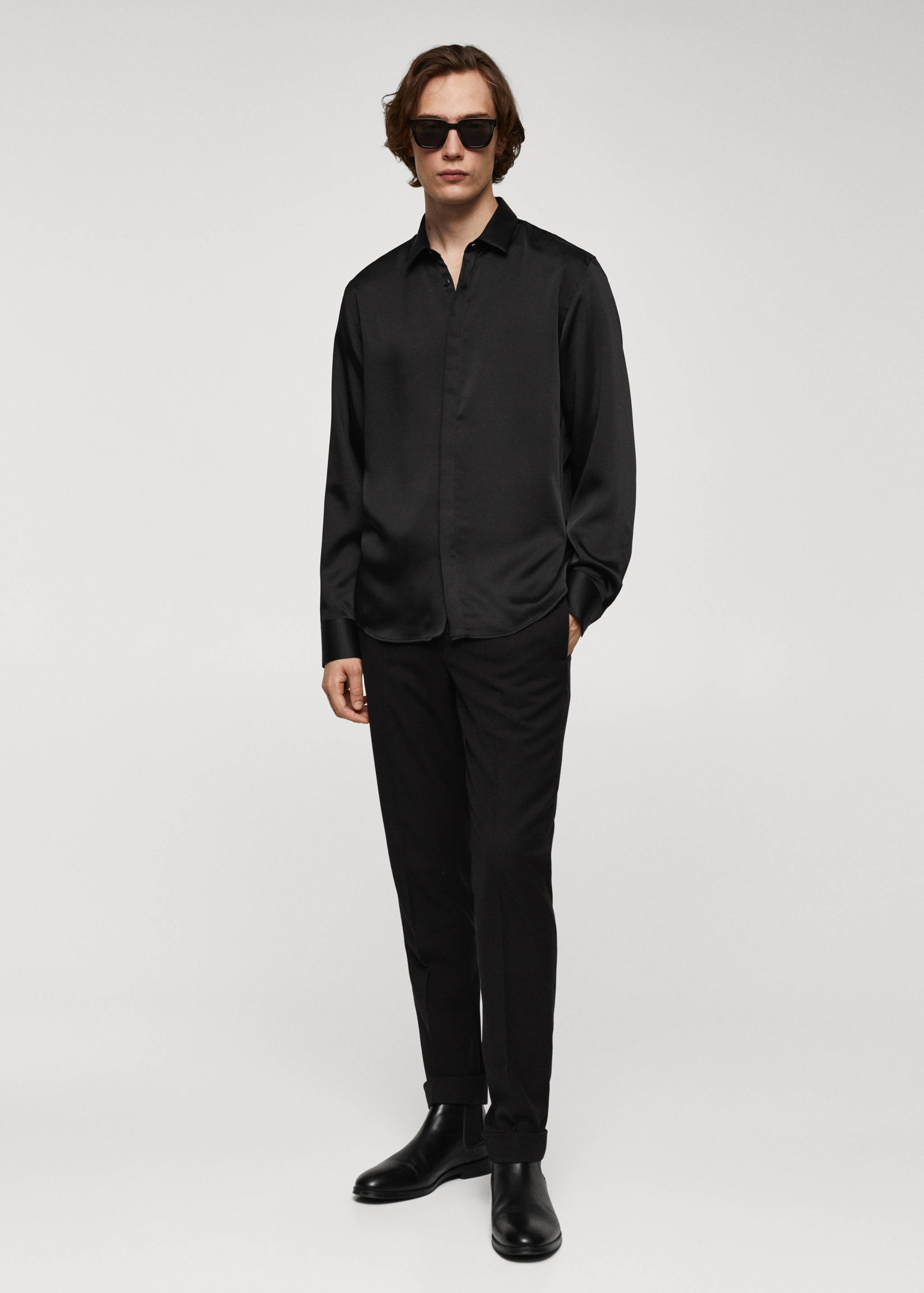 Satin finish flowy shirt - General plane