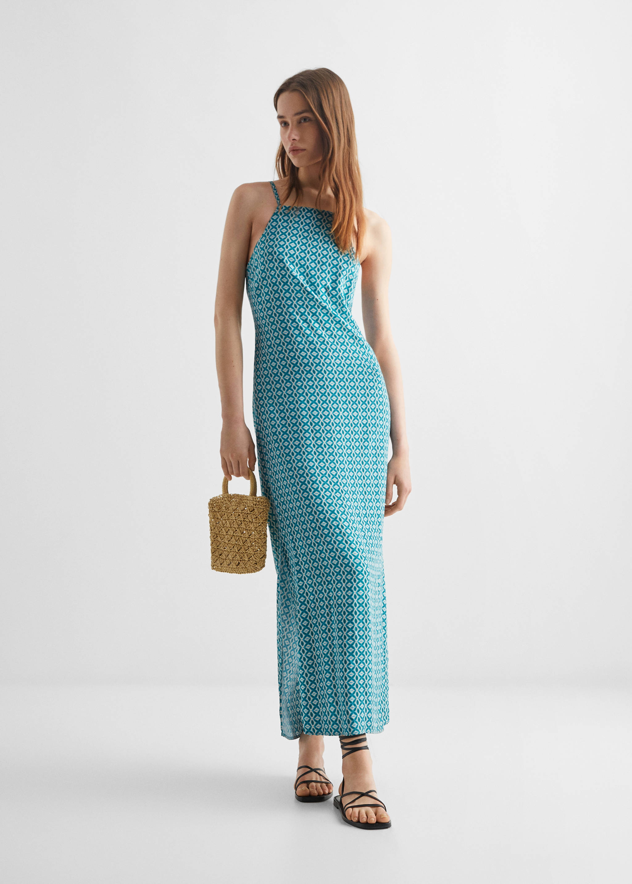 Long printed dress - General plane