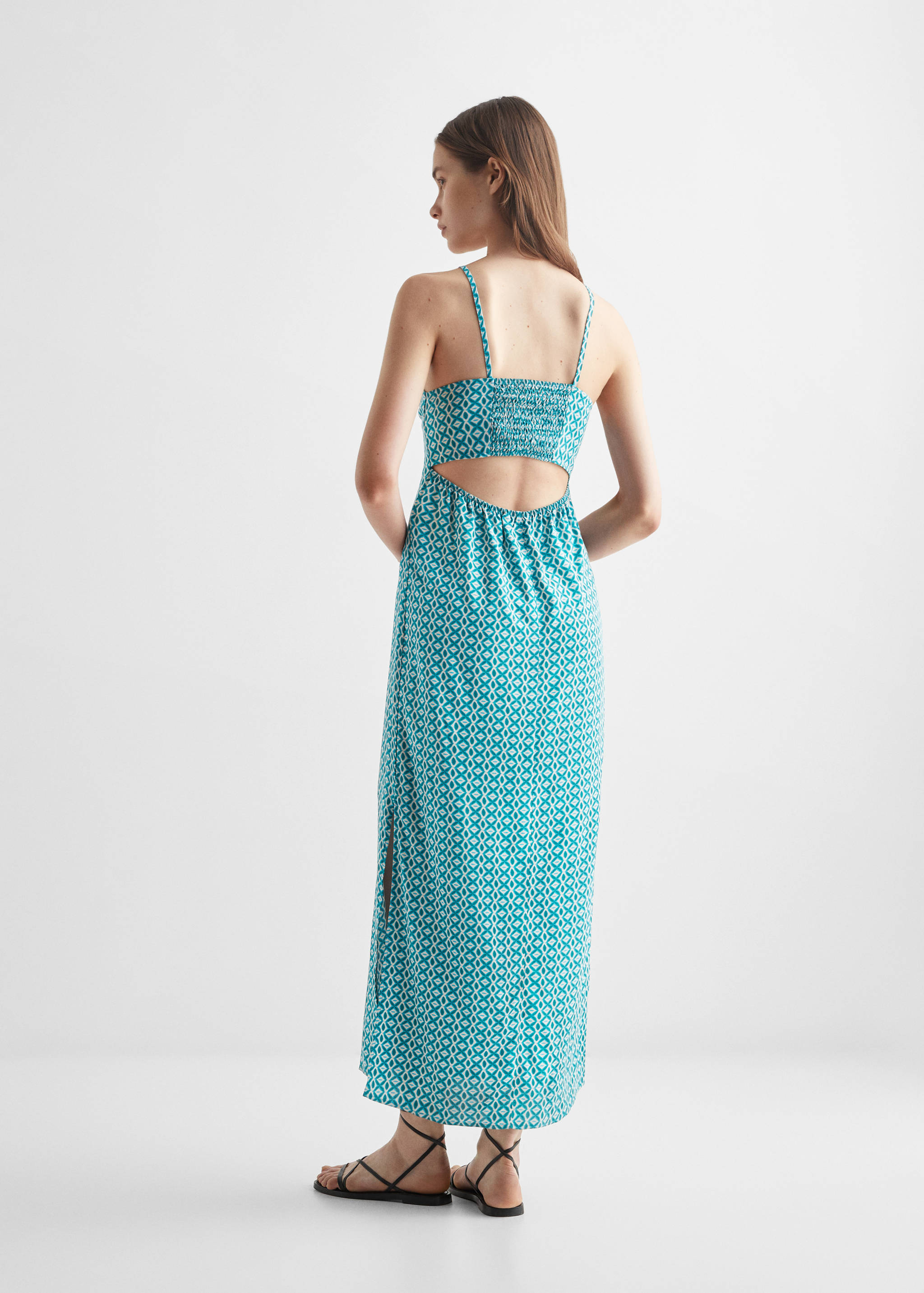 Long printed dress - Reverse of the article