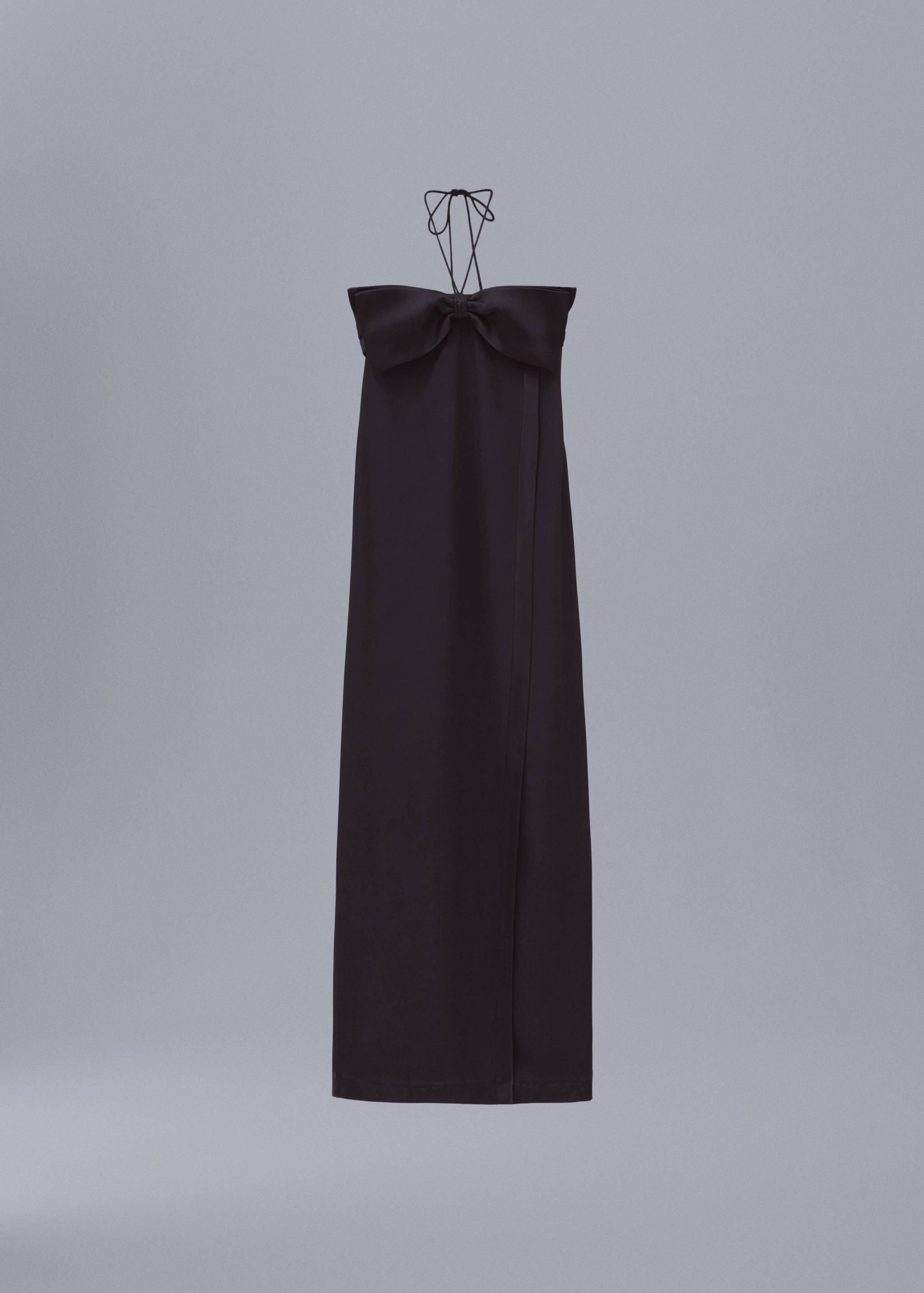 Robe cache-cœur col nœud - Article sans modèle, Noir. Ref: 57071173-00.