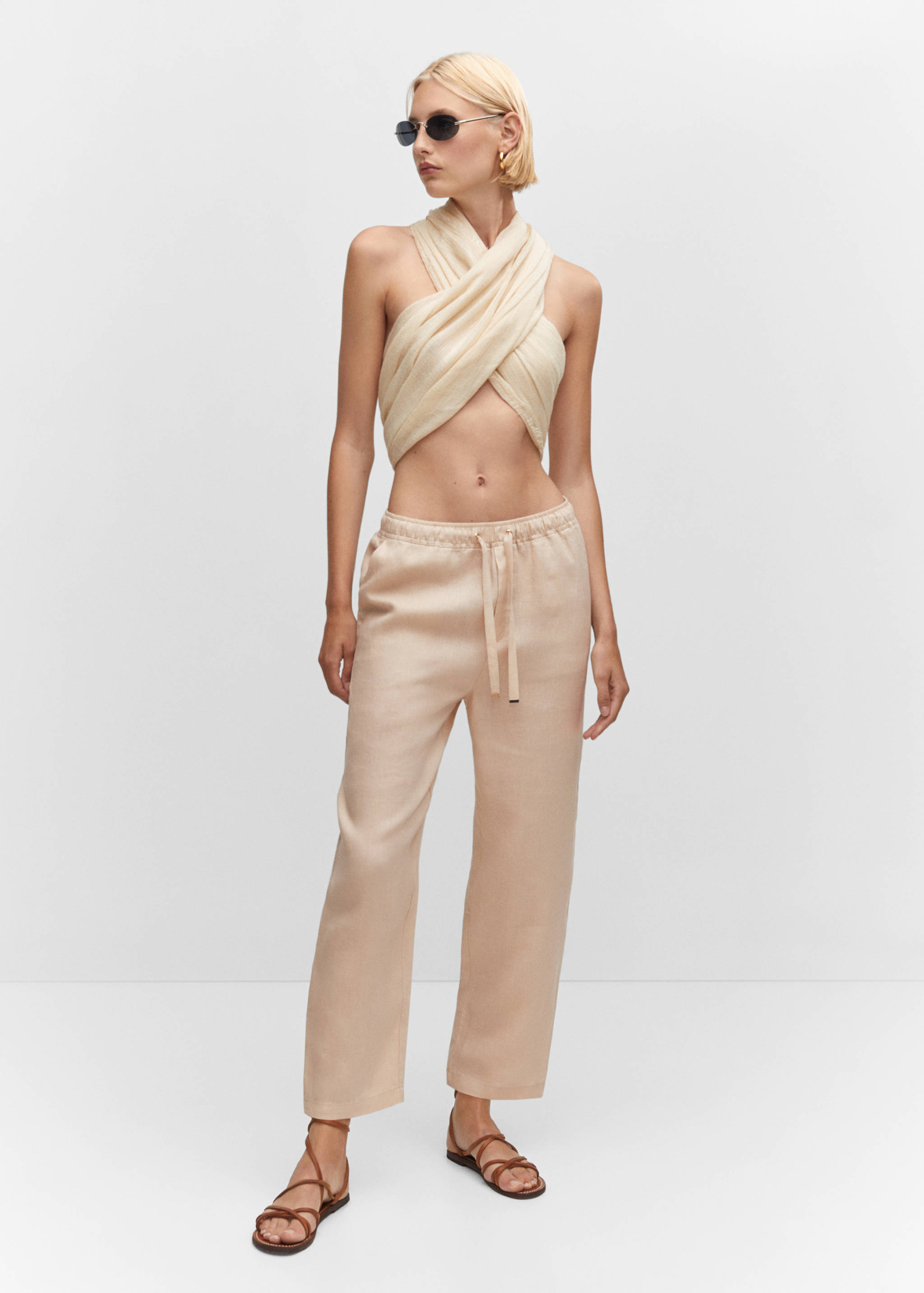 100% linen trousers - General plane