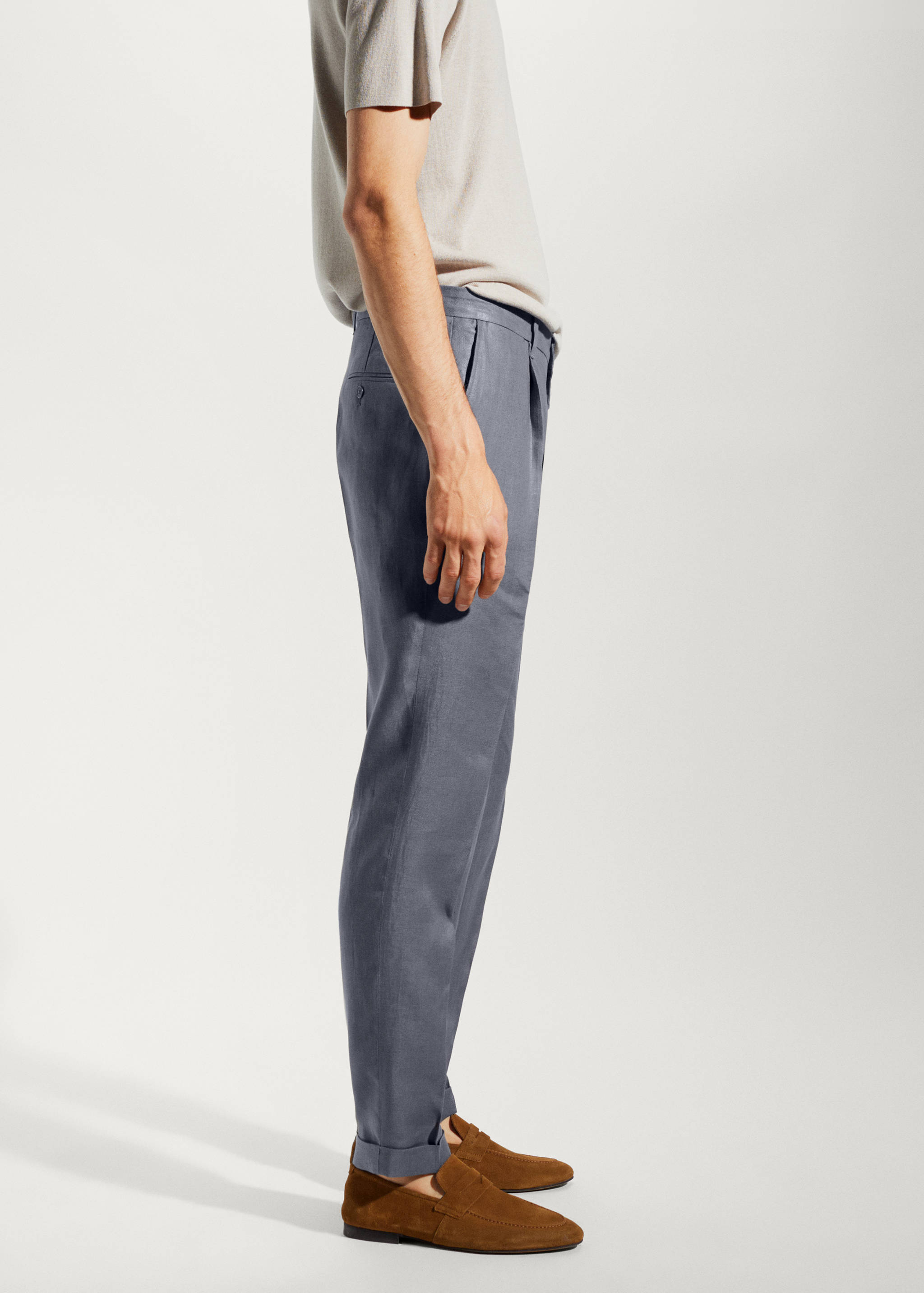 100% linen regular-fit trousers - Details of the article 2