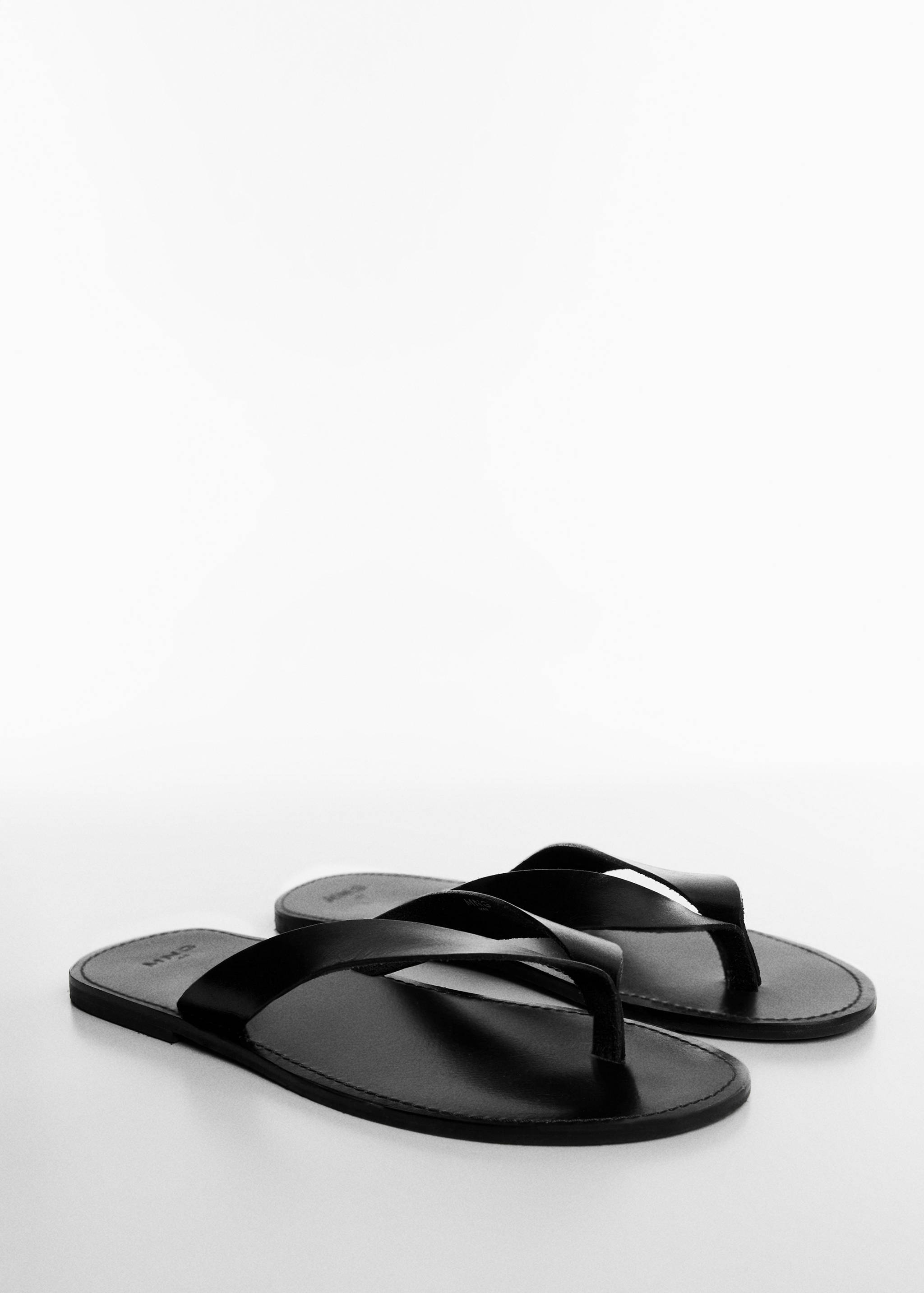 Leather straps sandals - Medium plane