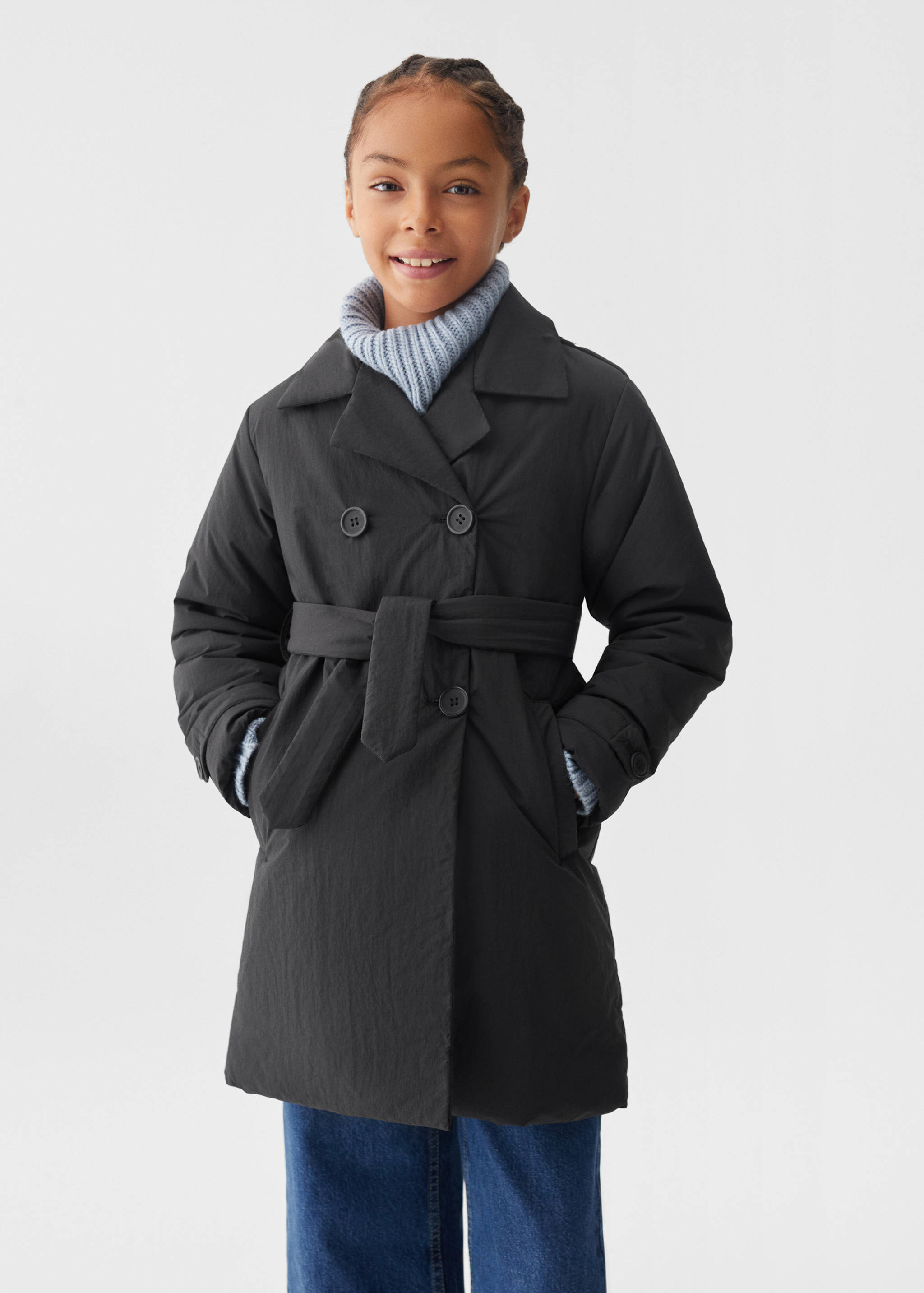 Belt gabardine trench - Girls | MANGO OUTLET USA