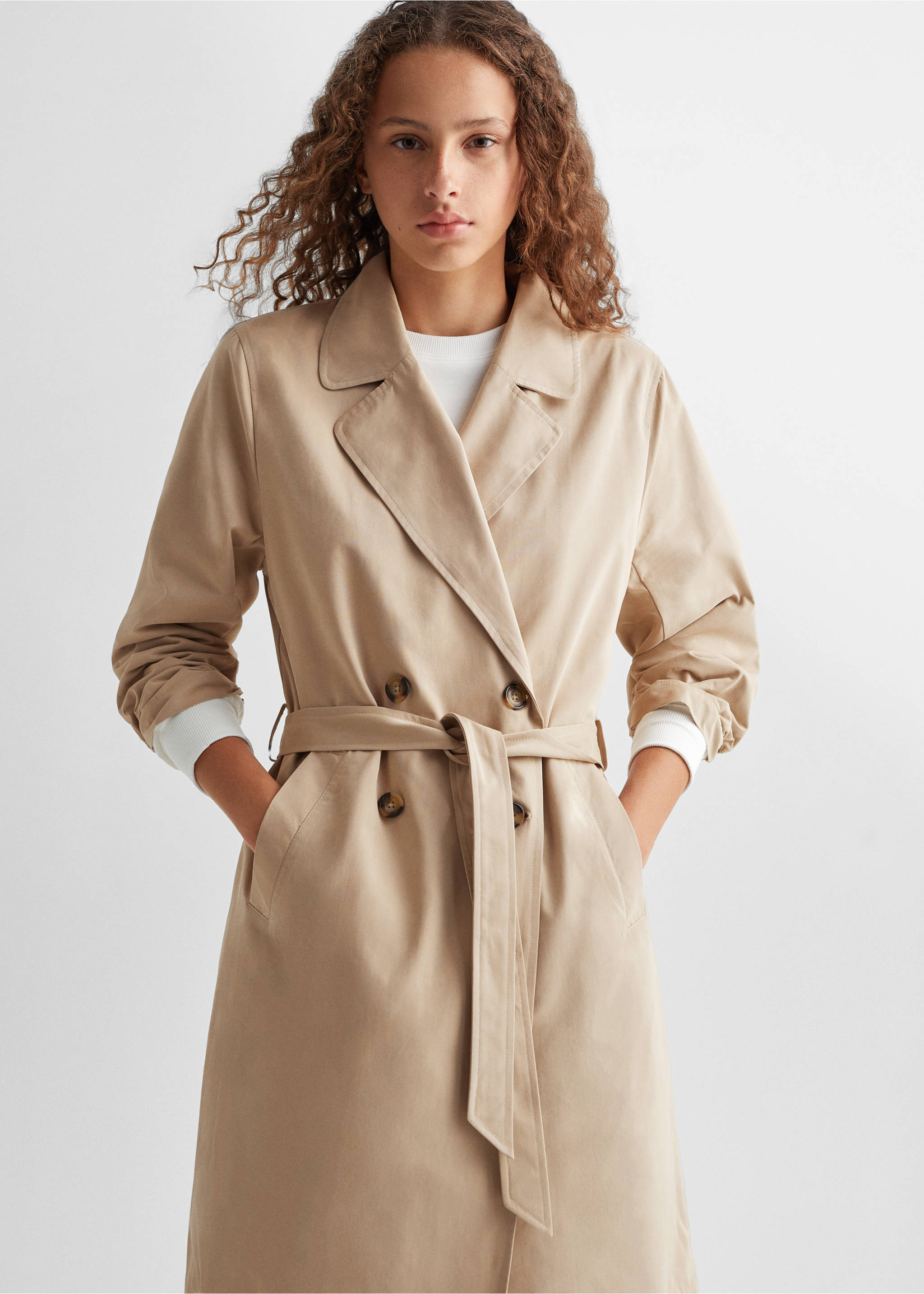 Trench classique ceinture - Plan moyen, Beige. Ref: 57072518-00.