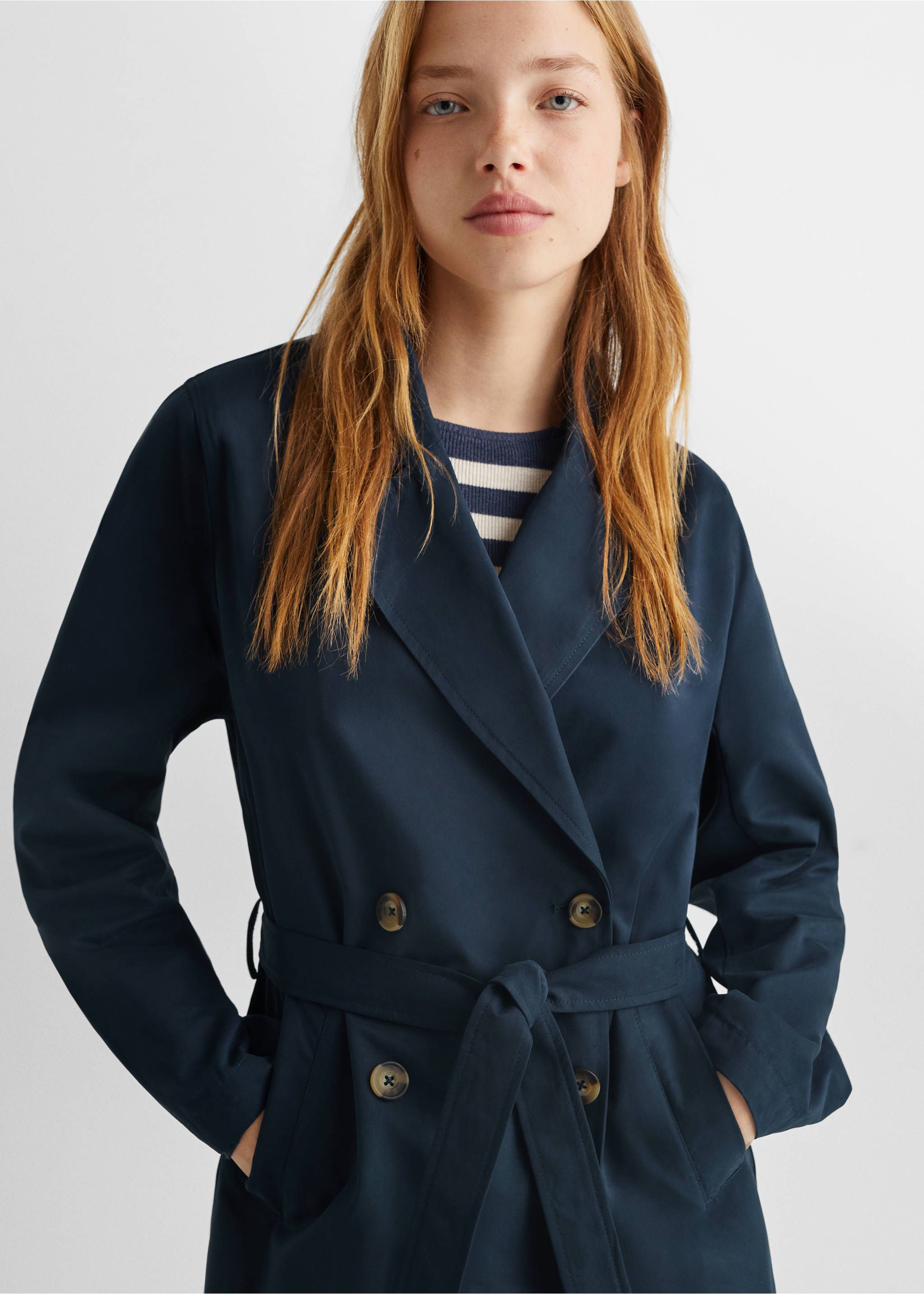 Trench classique ceinture - Détail de l'article 1, Bleu. Ref: 57072518-00.