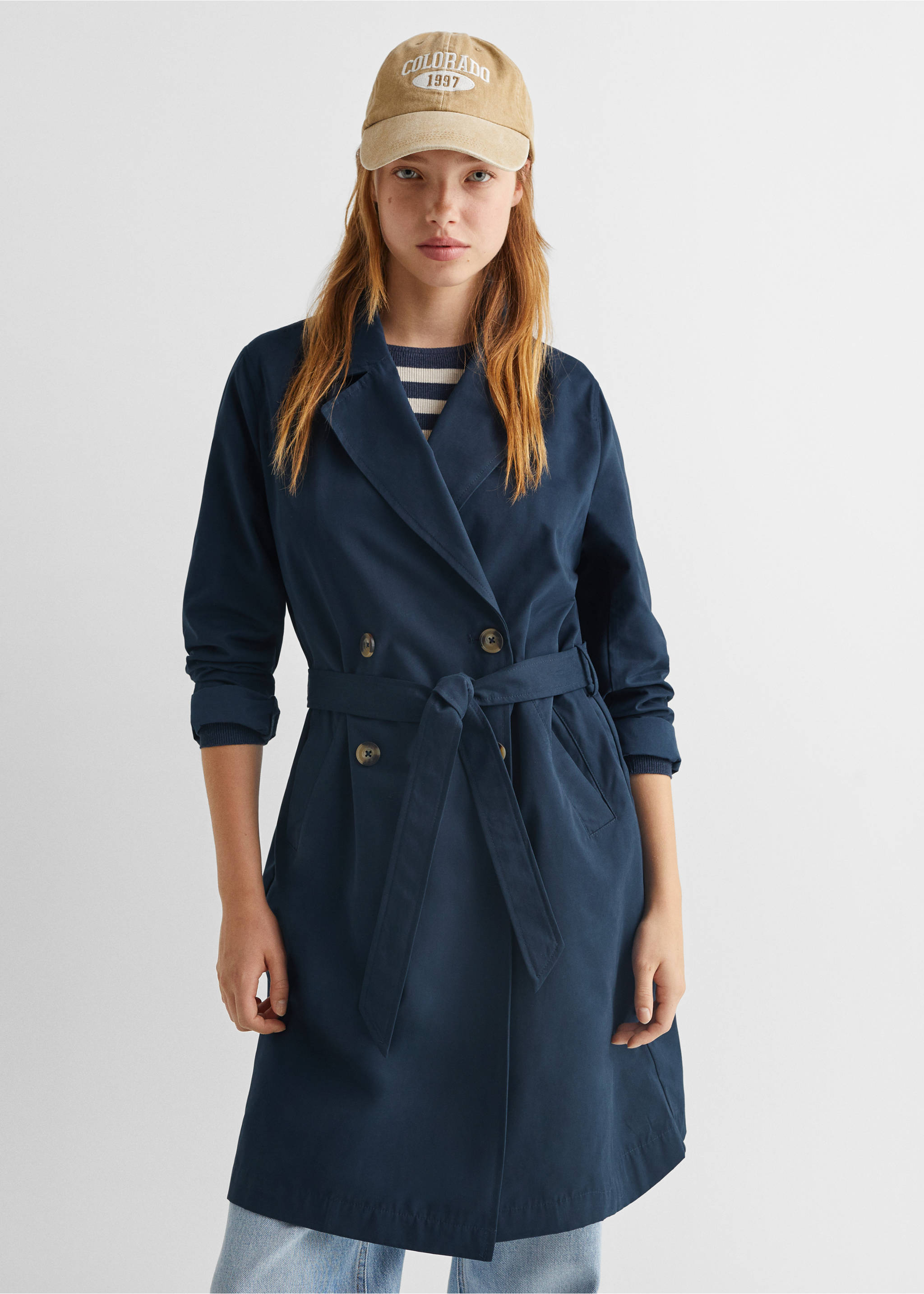 Trench classique ceinture - Détail de l'article 2, Bleu. Ref: 57072518-00.
