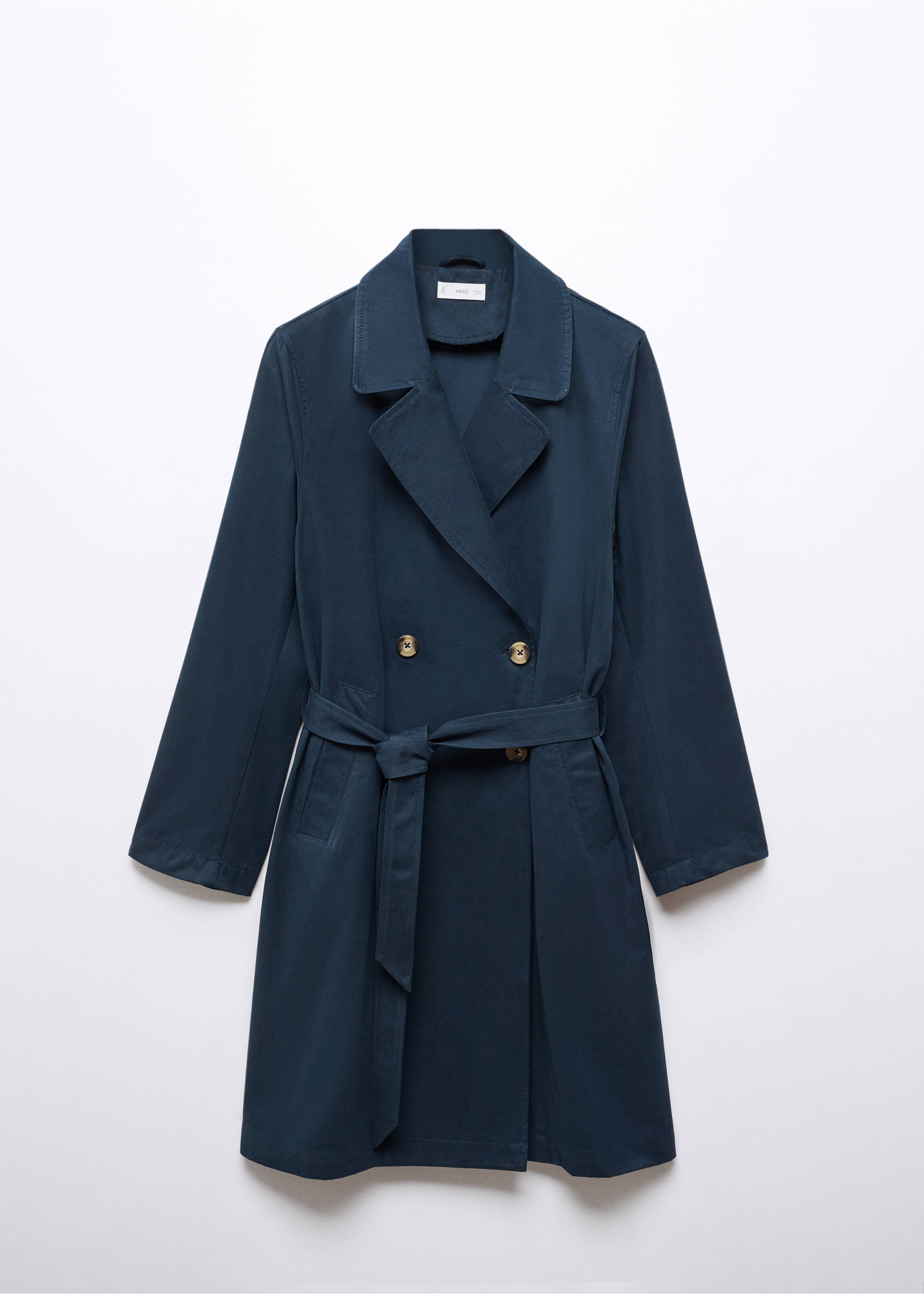 Trench classique ceinture - Article sans modèle, Bleu. Ref: 57072518-00.