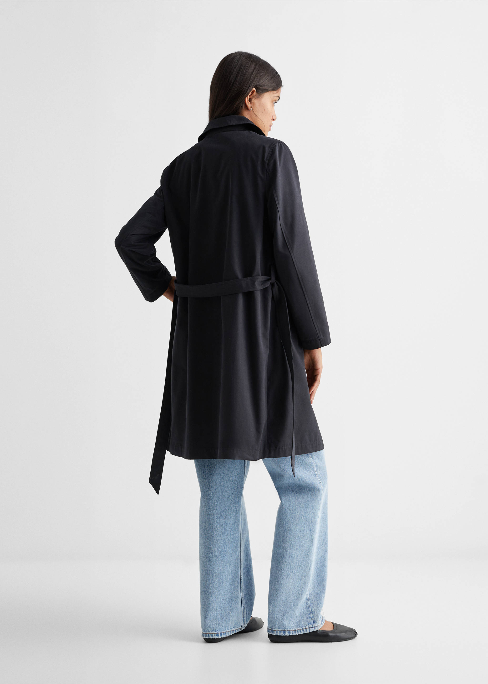 Trench classique ceinture - Verso de l’article, Noir. Ref: 57072518-00.